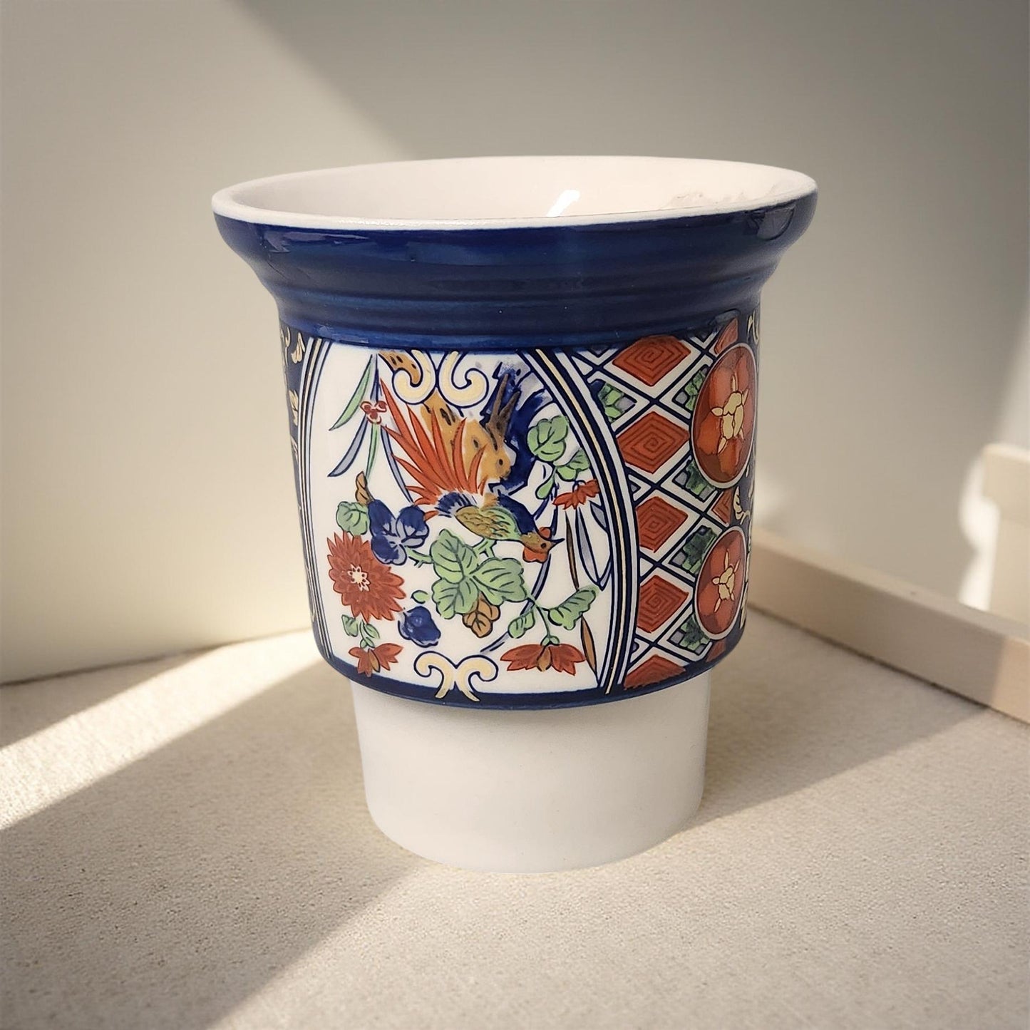 1980s Japanese Imari Porcelain Candle Holder