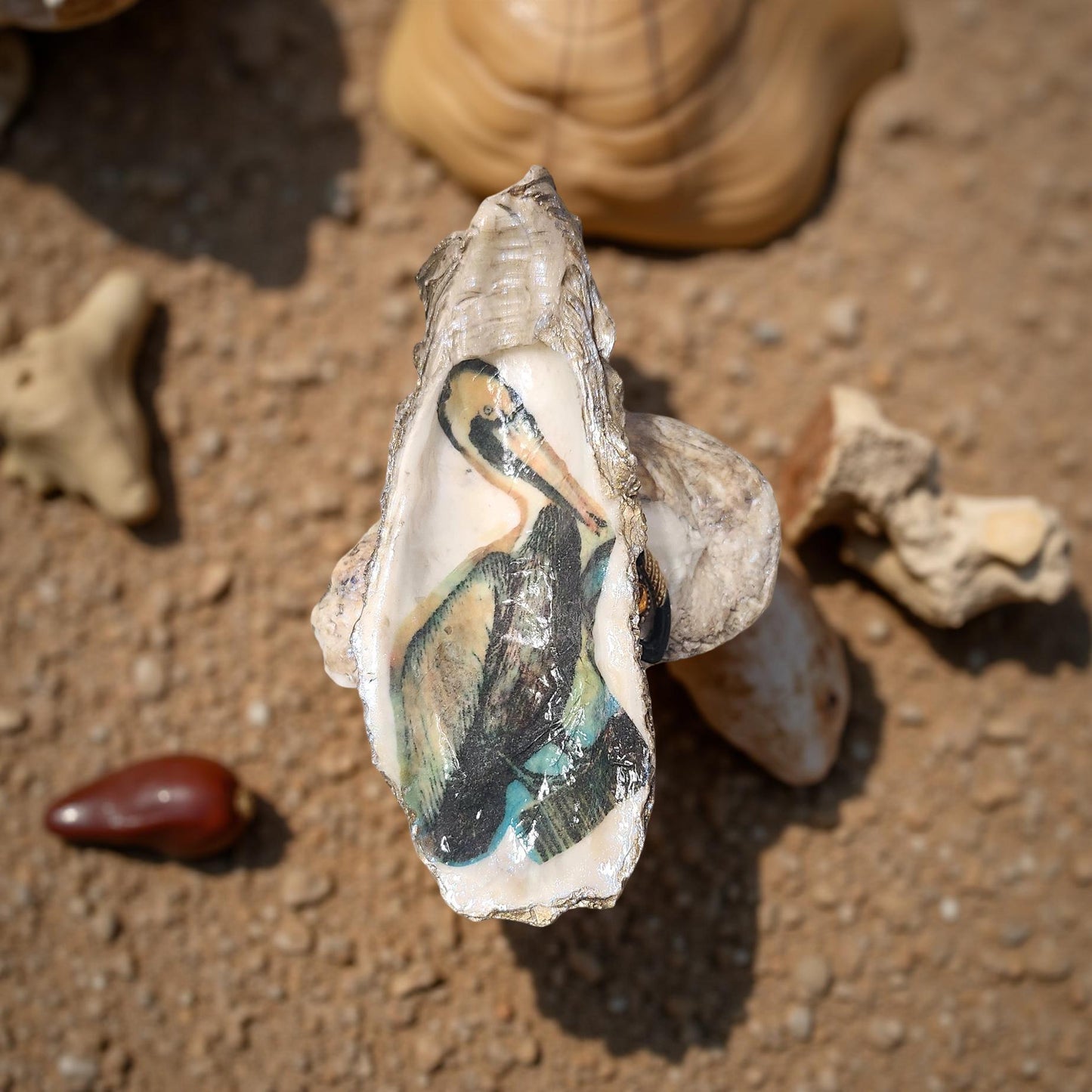 Decorative Louisiana Oyster Shell Art - Hand-crafted