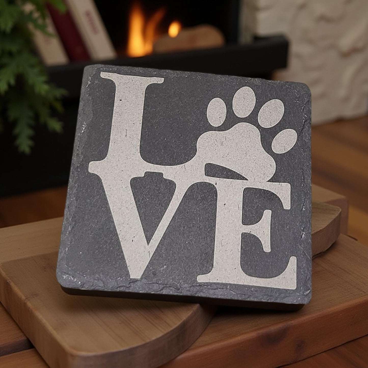 Rustic Slate Coasters for Dog Owners