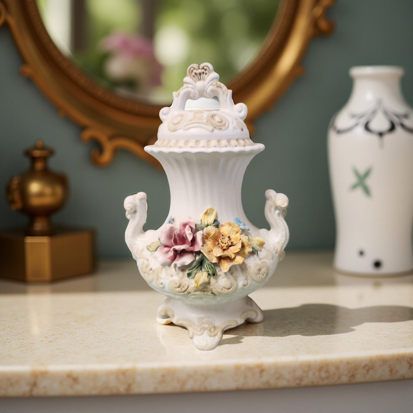 Capo Di Monte Porcelain Vases