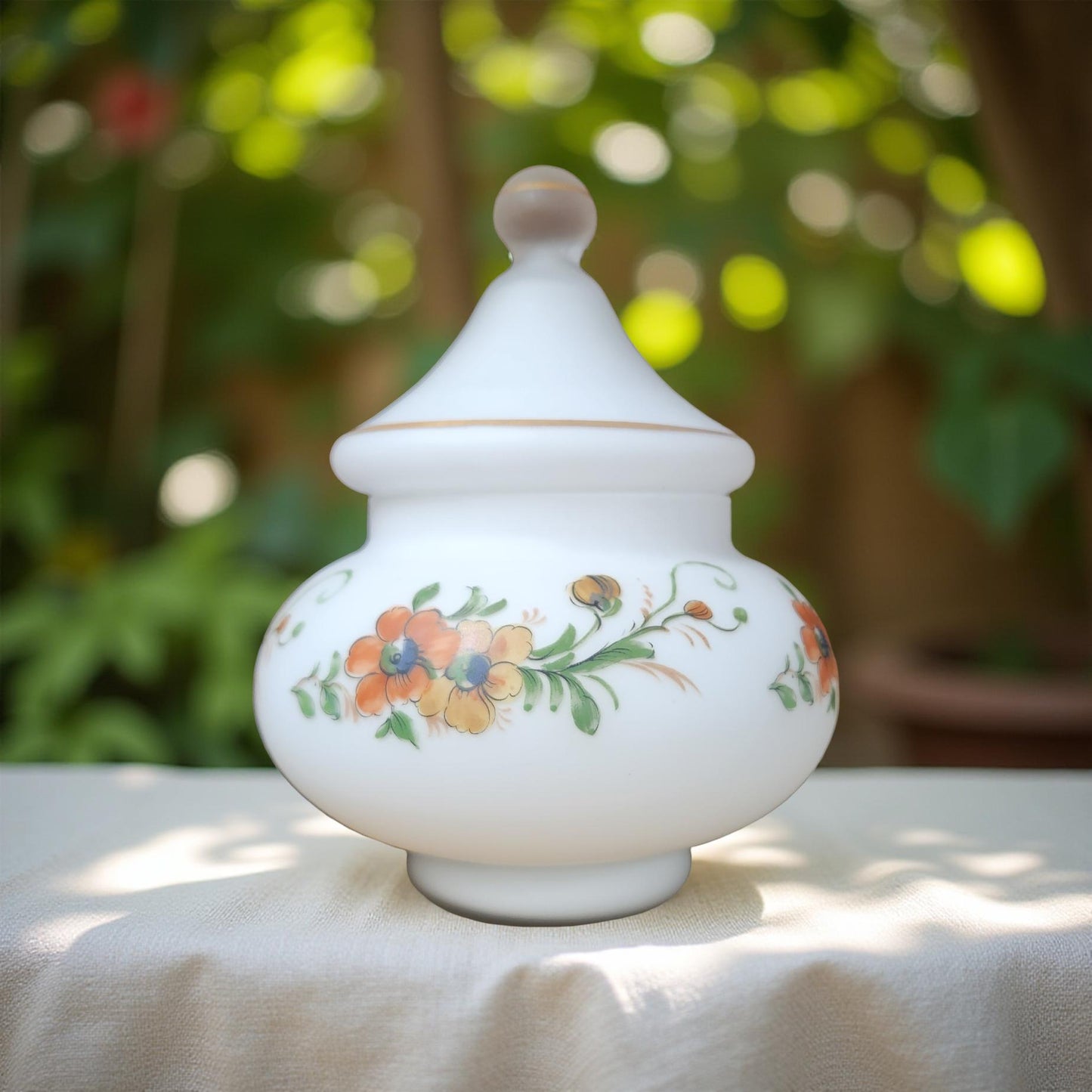 Norlean Frosted Glass Jar Vintage Home Decor