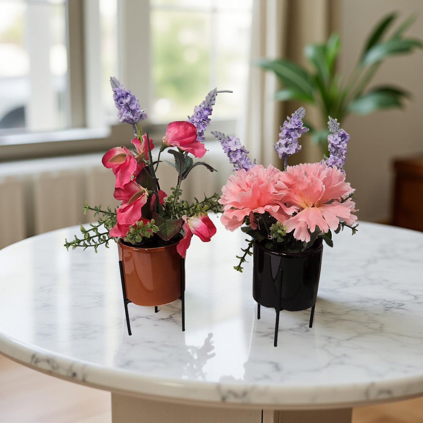 Artificial Floral Display in Chic Footed Vase
