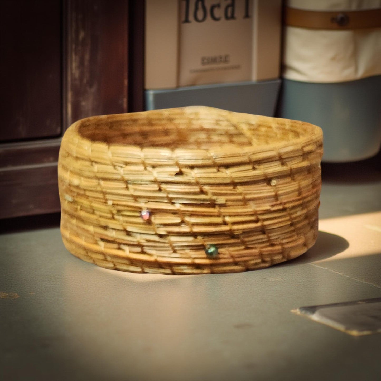Rustic Pine Needle Basket - Handmade Storage Solution