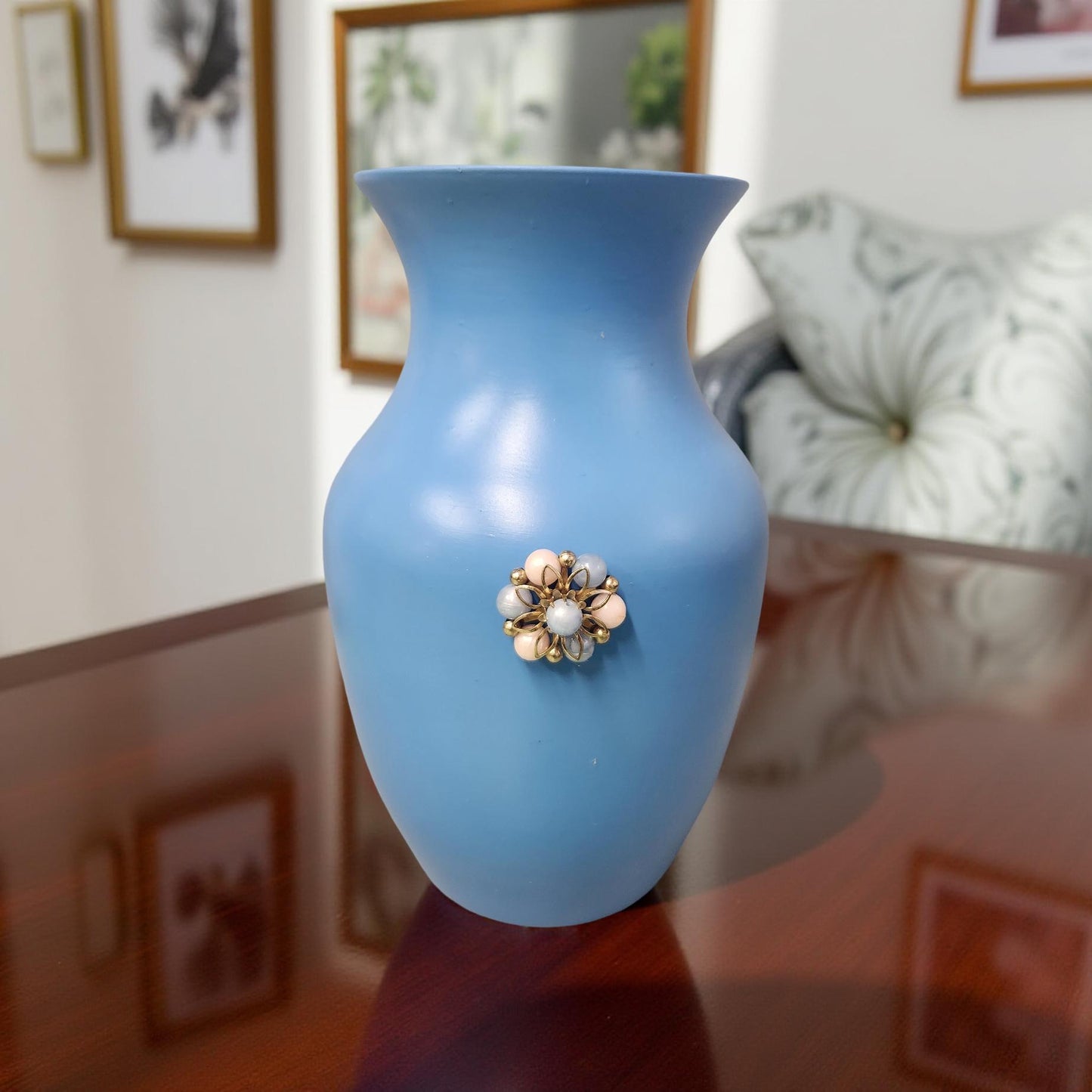 Rustic Kitchen Table Centerpiece, Vintage Style Vase - Home Decor