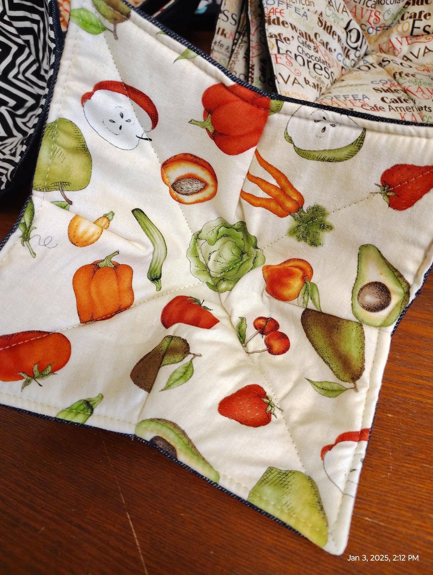 Microwave Bowl Holders - Hand Stitched Food Safe Fabric (FL)