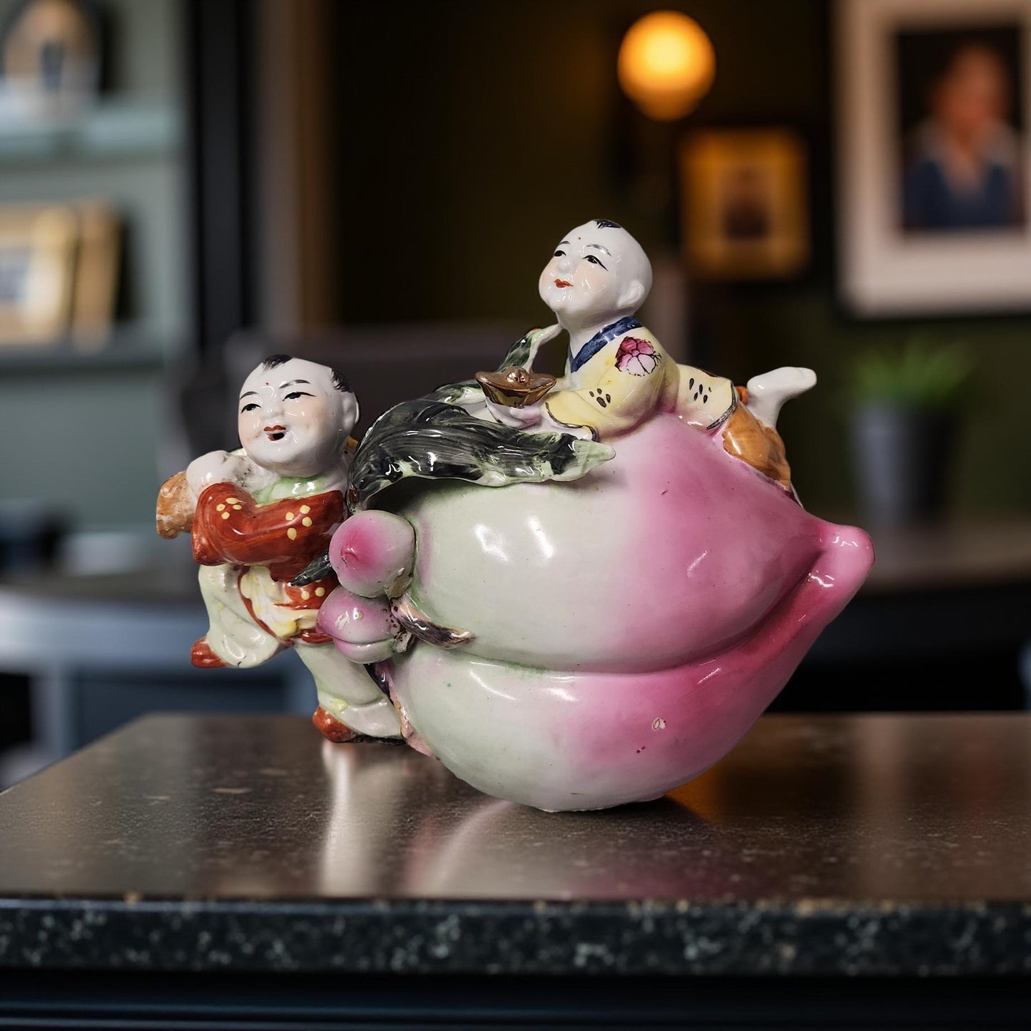 Chinese Porcelain Children with Longevity Peach - Happy Buddha