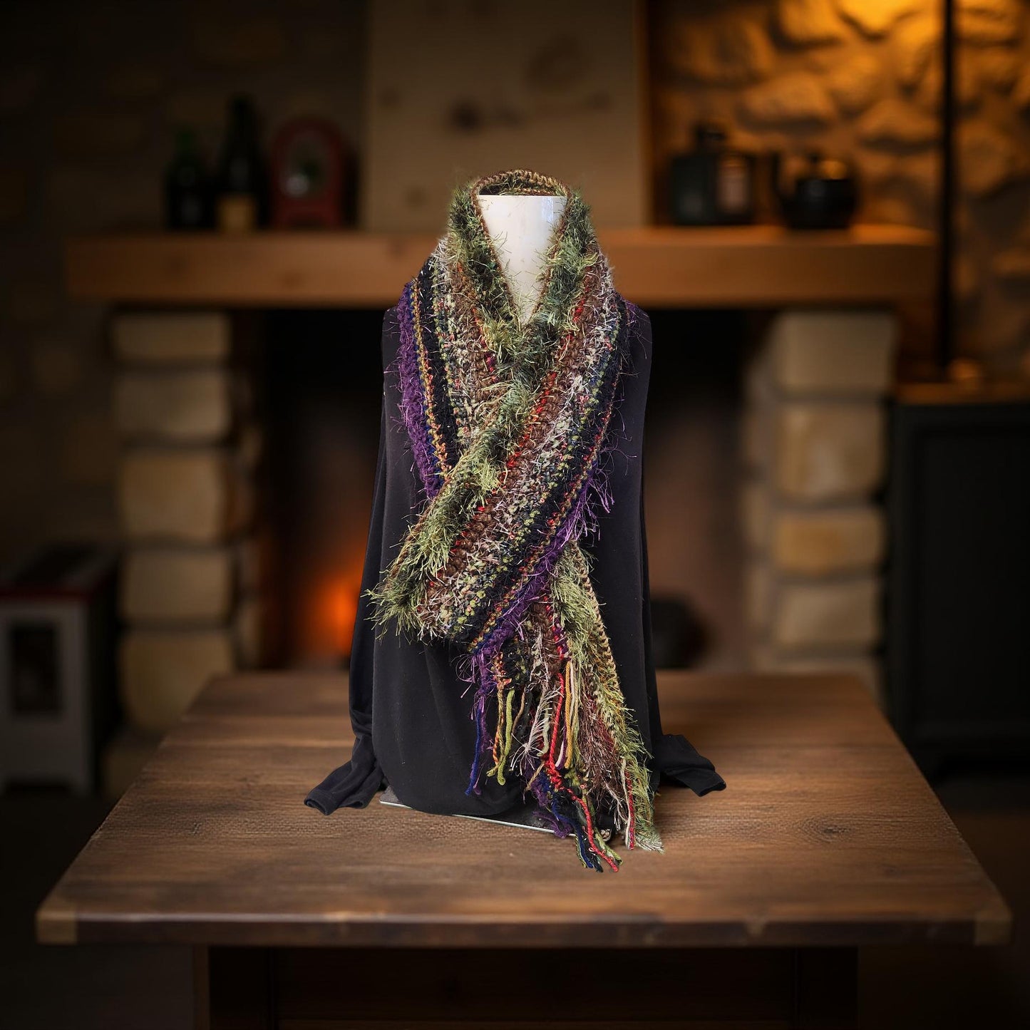 Hand Crocheted Multicolored Scarves
