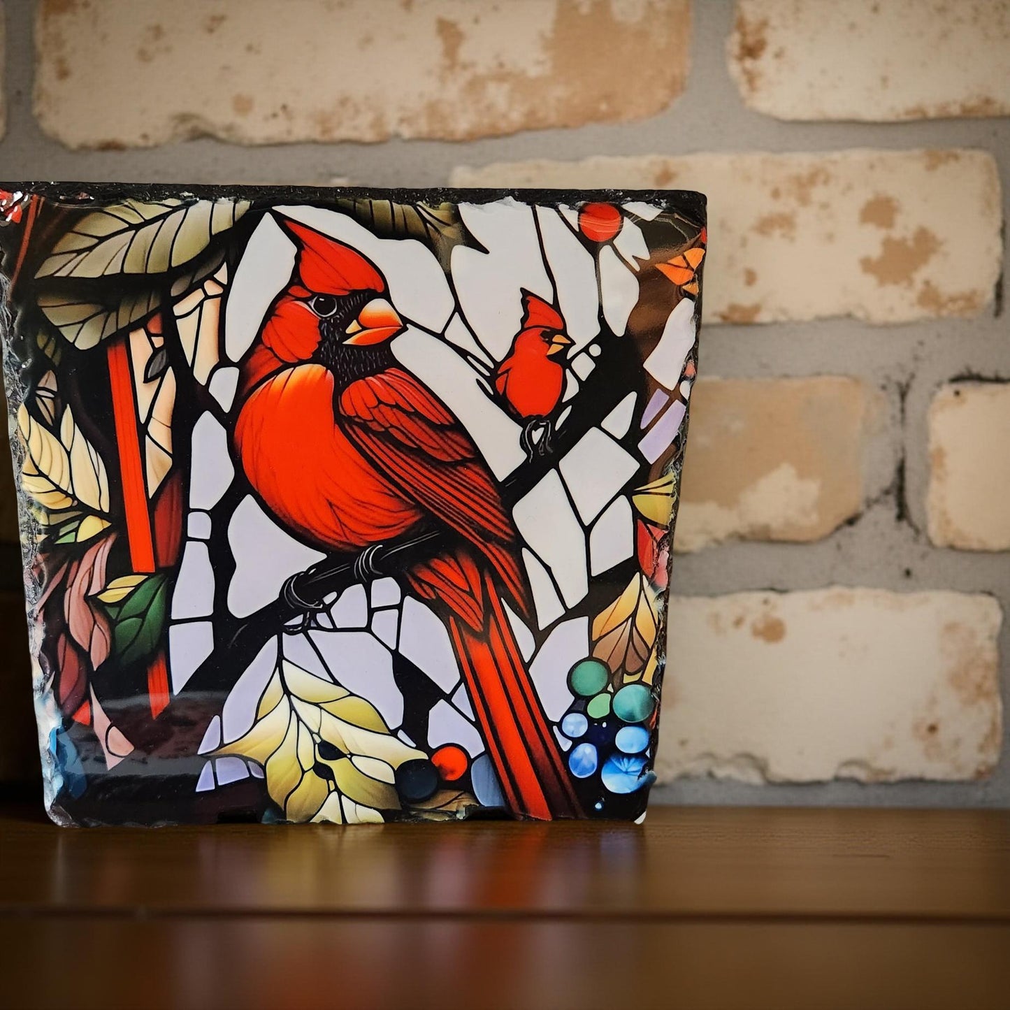 Stained Glass Decorative Slate - Beautiful Memorial Sign