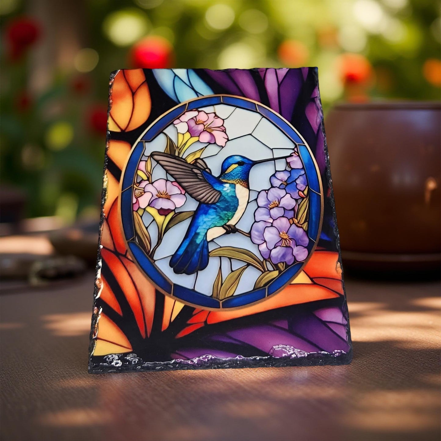 Hummingbird Decorative Slate - Beautiful Memorial Sign