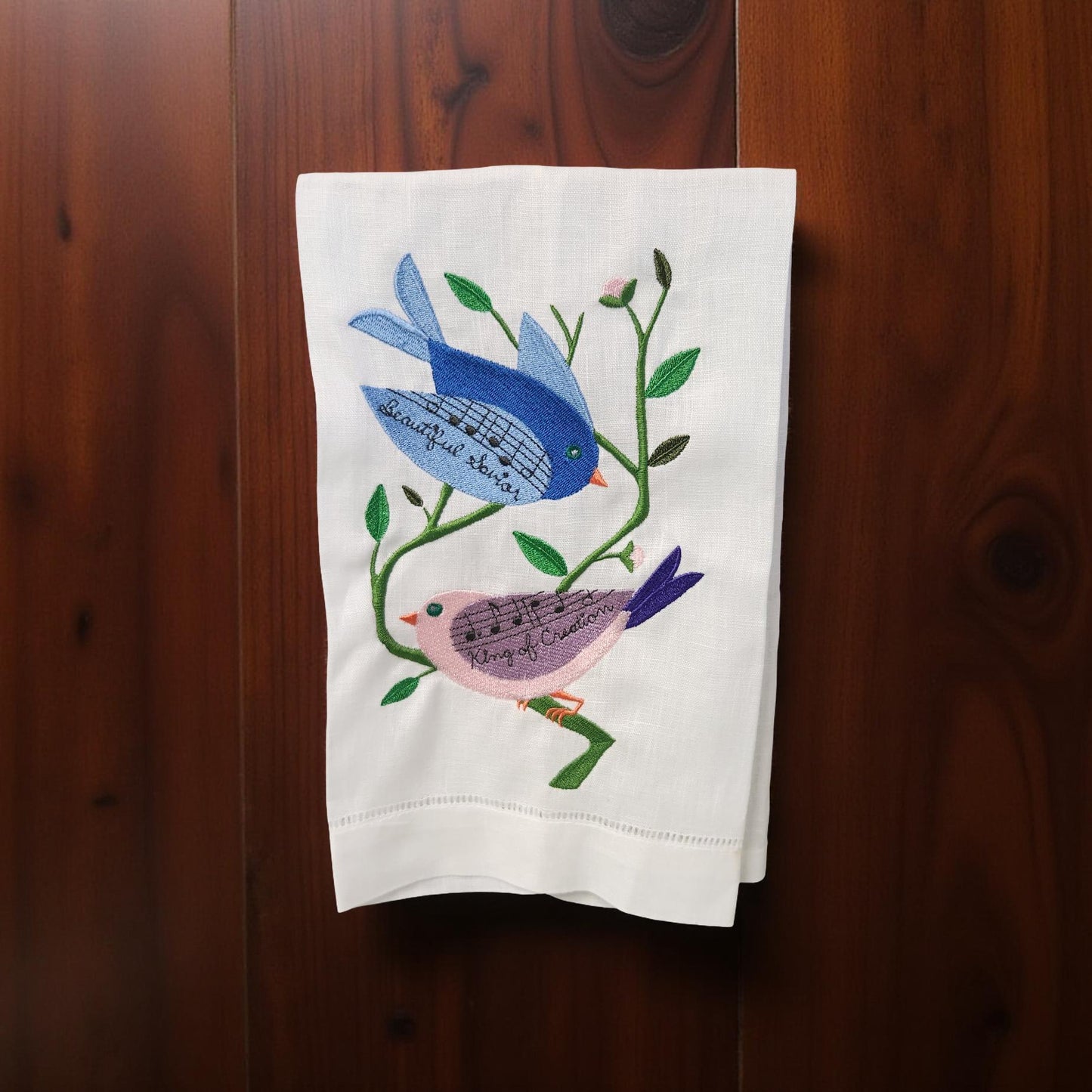 Hand-Crafted Embroidered Hymnal Hand Towels