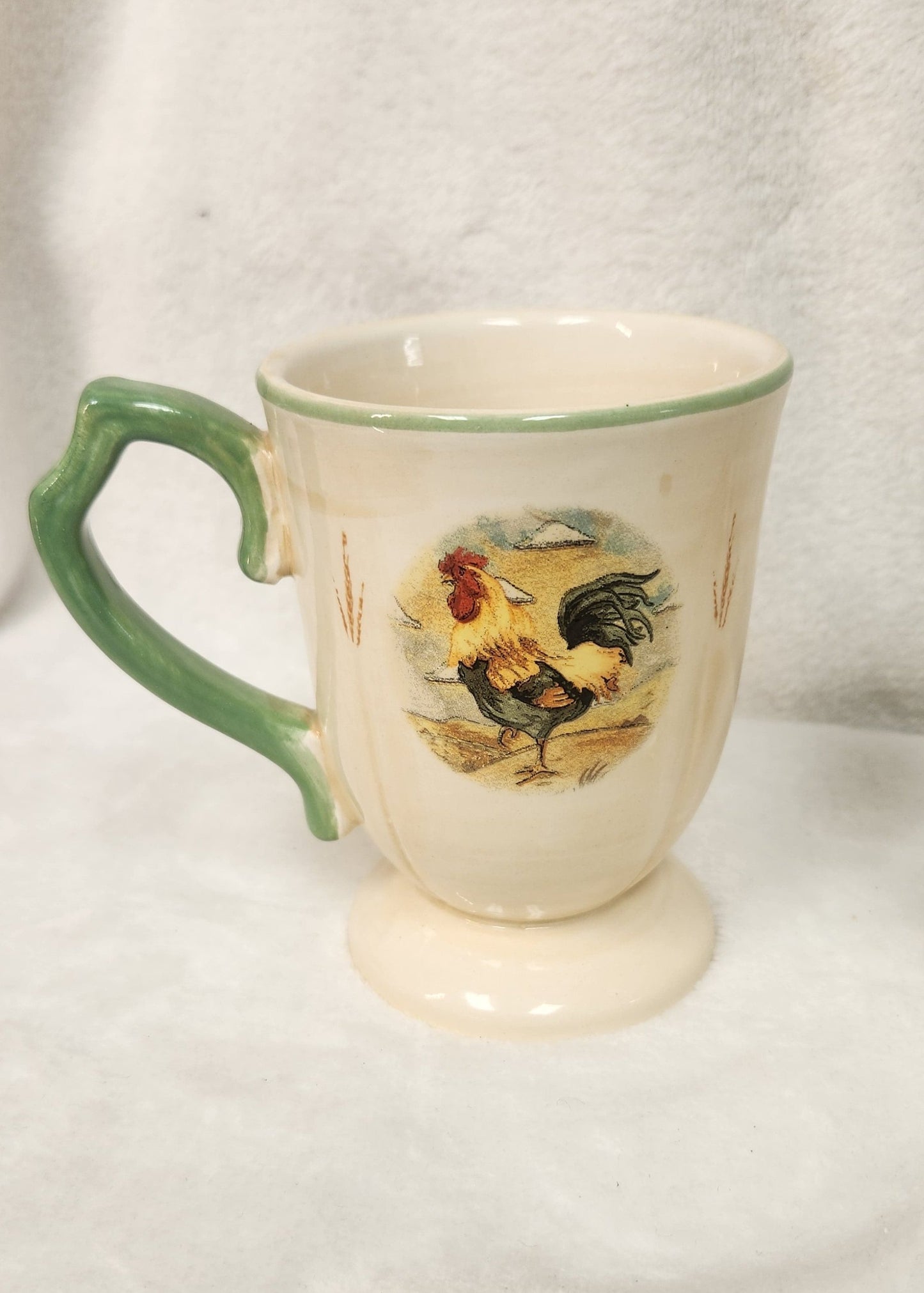 Set of 2 Rooster Pedestal Mugs - Limited Supply