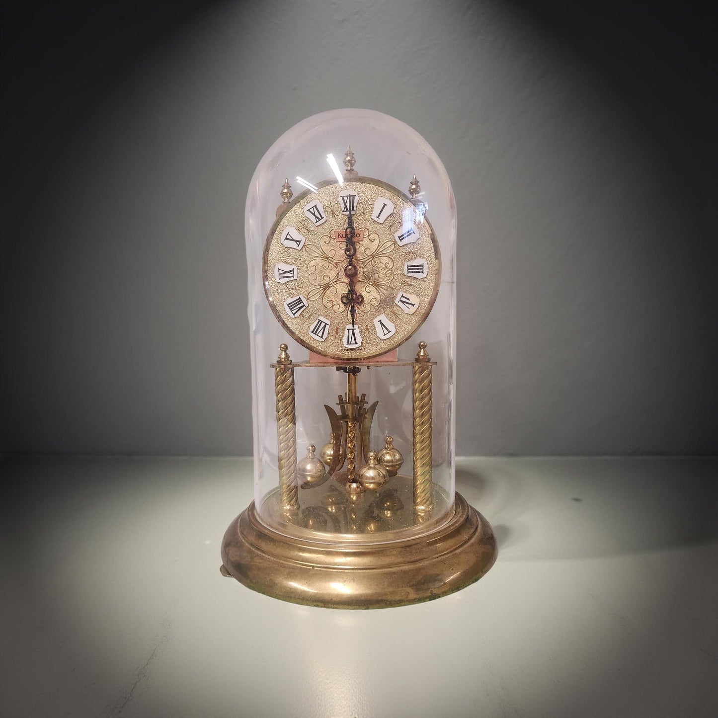 Kundo Roman Numeral Glass Dome Anniversary Clock