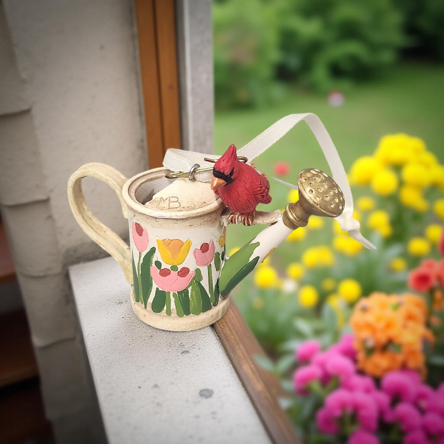 2004 Thirsty Cardinal Ornament - Vintage Marjolein Bastin's Easter Hallmark Collection