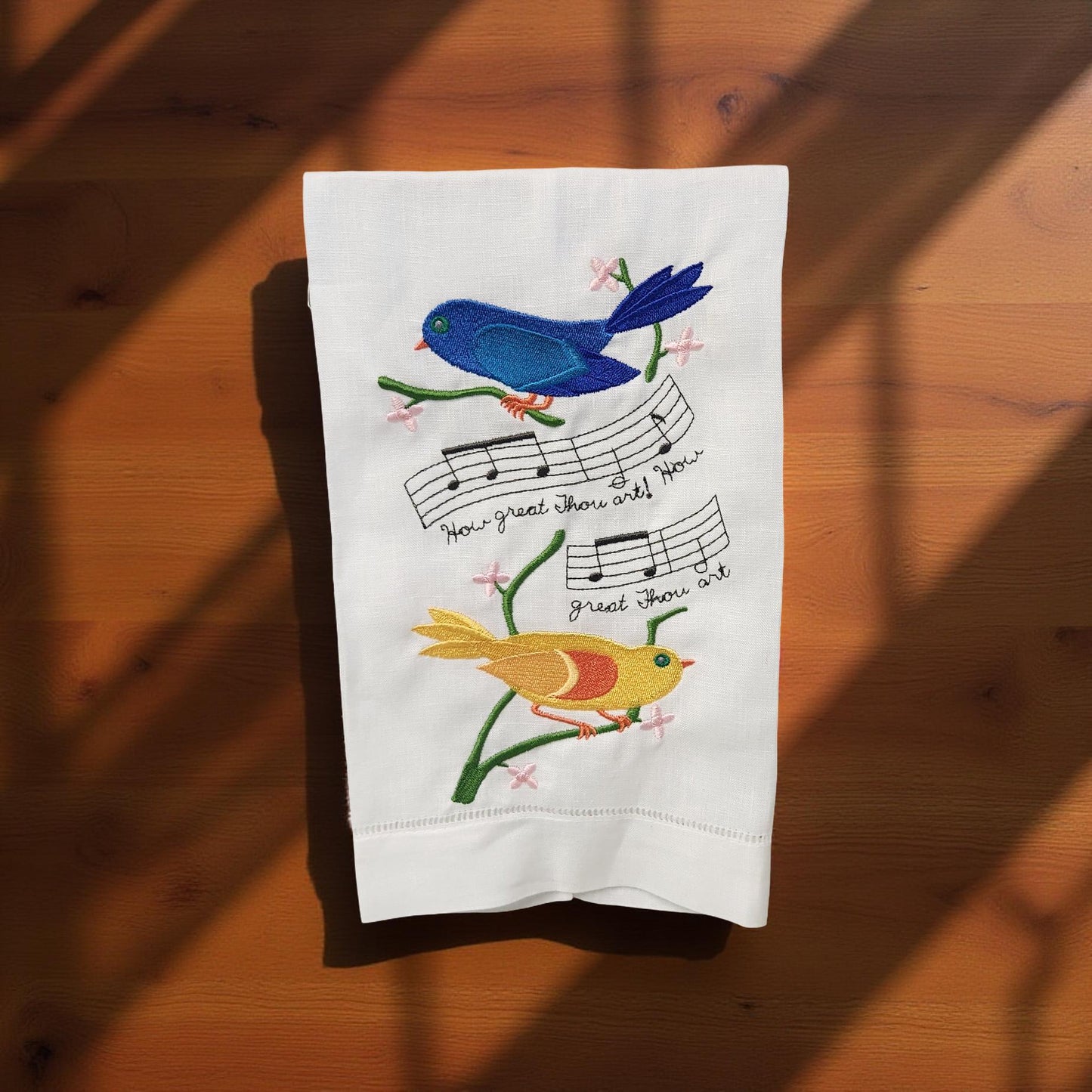 Hand-Crafted Embroidered Hymnal Hand Towels