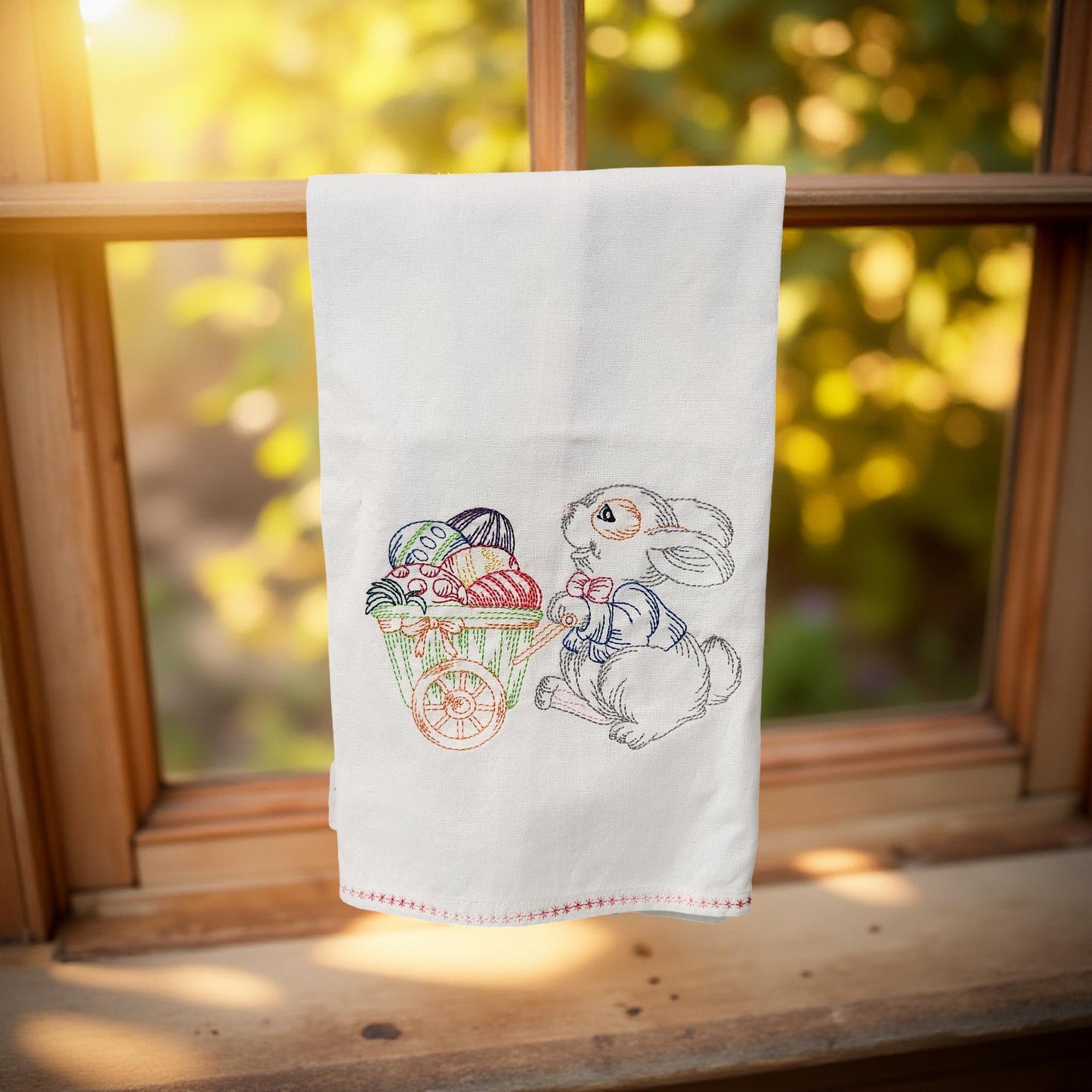 Hand-Crafted Embroidered Easter Hand Towels