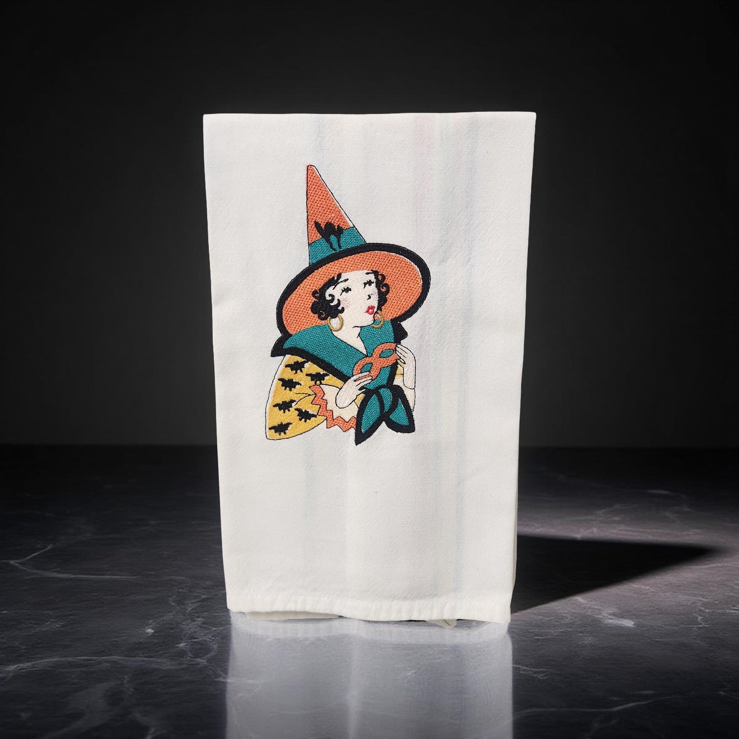 Hand-Crafted Embroidered Halloween Hand Towels