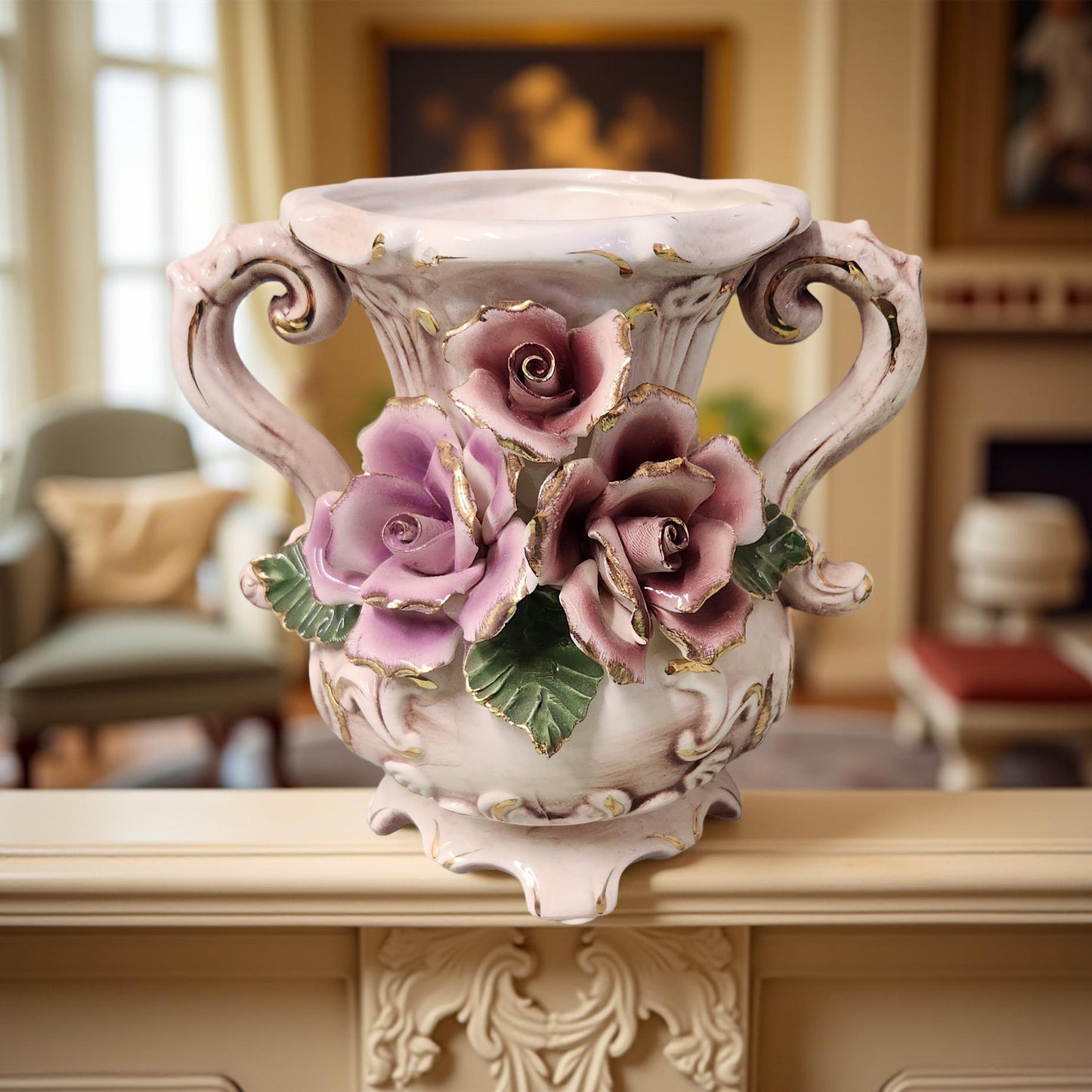 Capo Di Monte Porcelain Vases