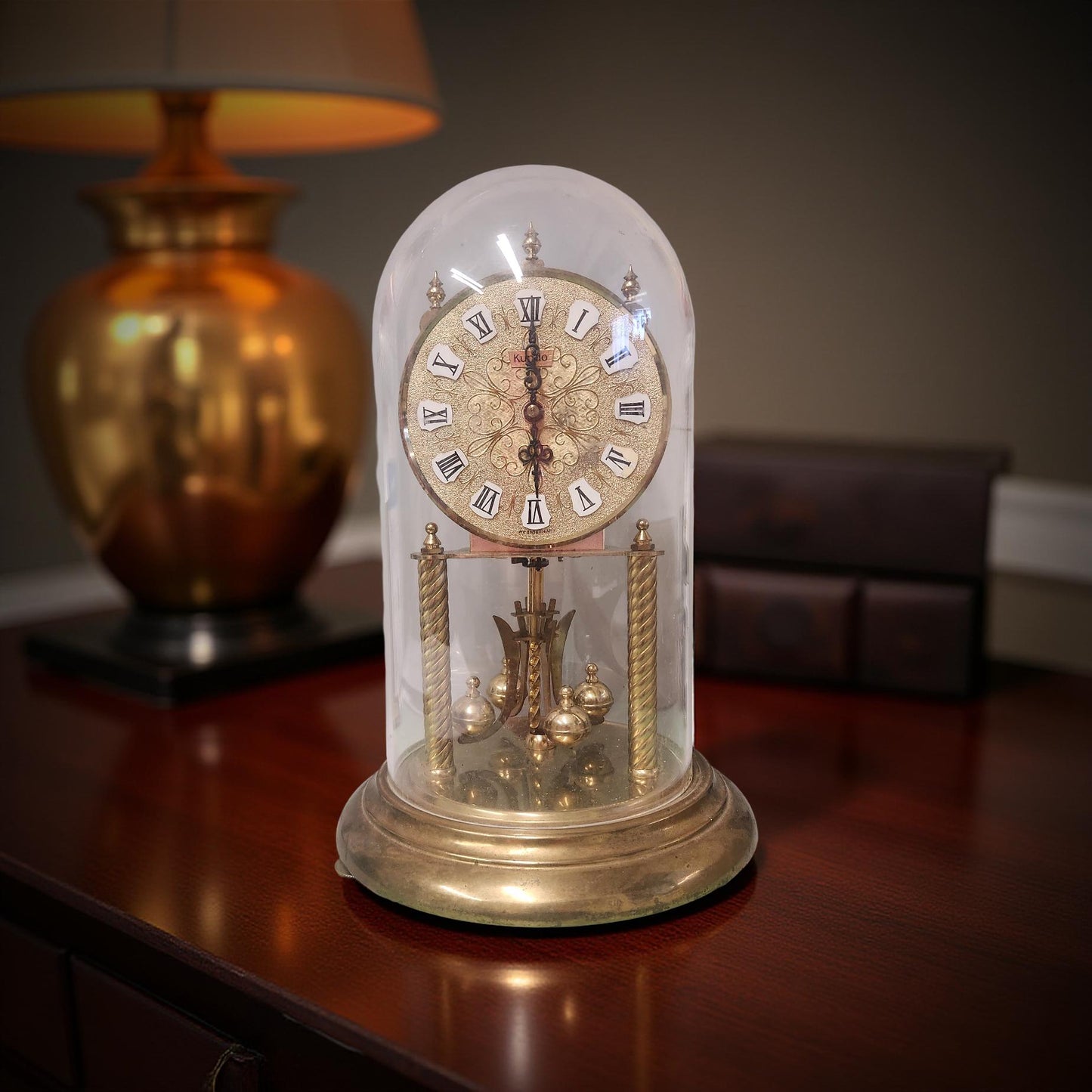 Kundo Roman Numeral Glass Dome Anniversary Clock