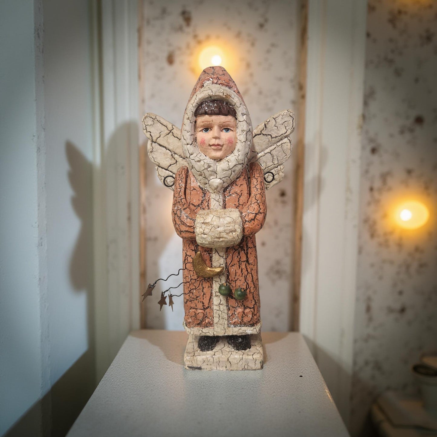 Vintage Christmas Wooded Eskimo - Rustic Angel
