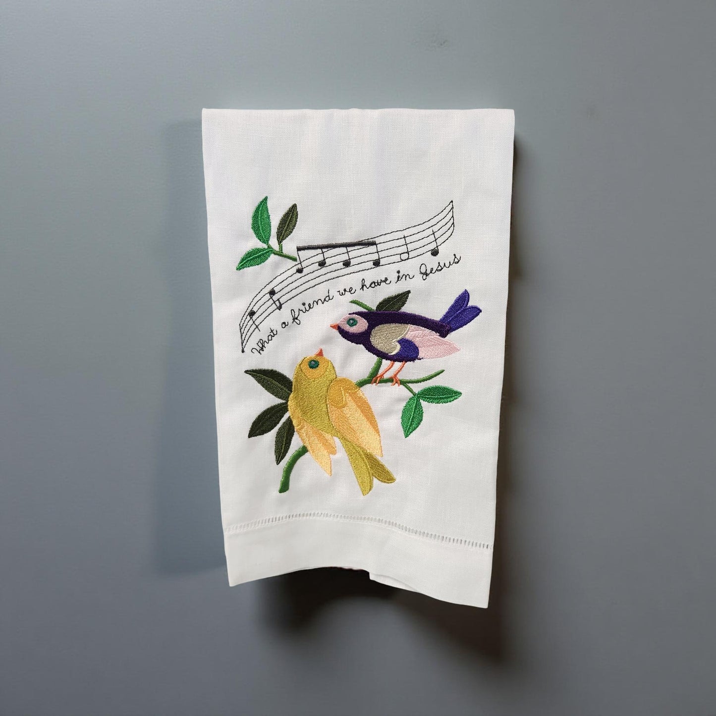 Hand-Crafted Embroidered Hymnal Hand Towels
