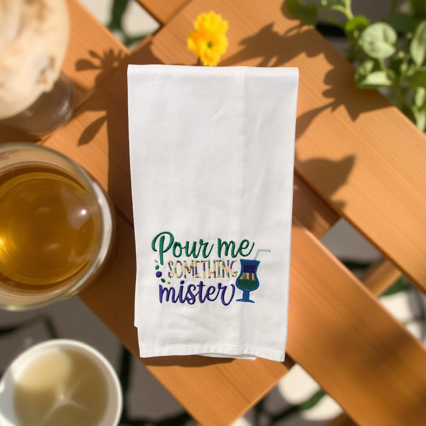 Hand-Crafted Embroidered Mardi Gras Hand Towels