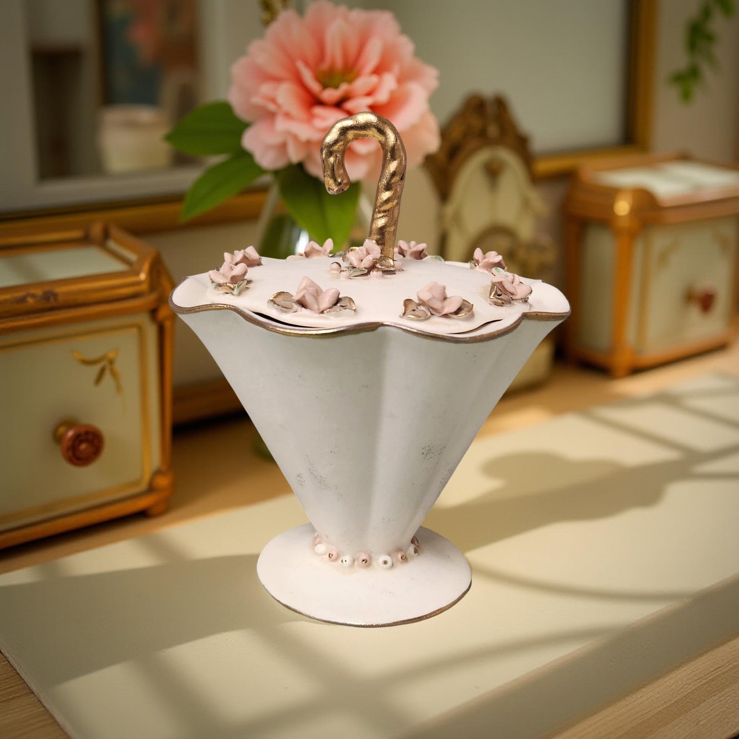 Vintage Umbrella Trinket Box