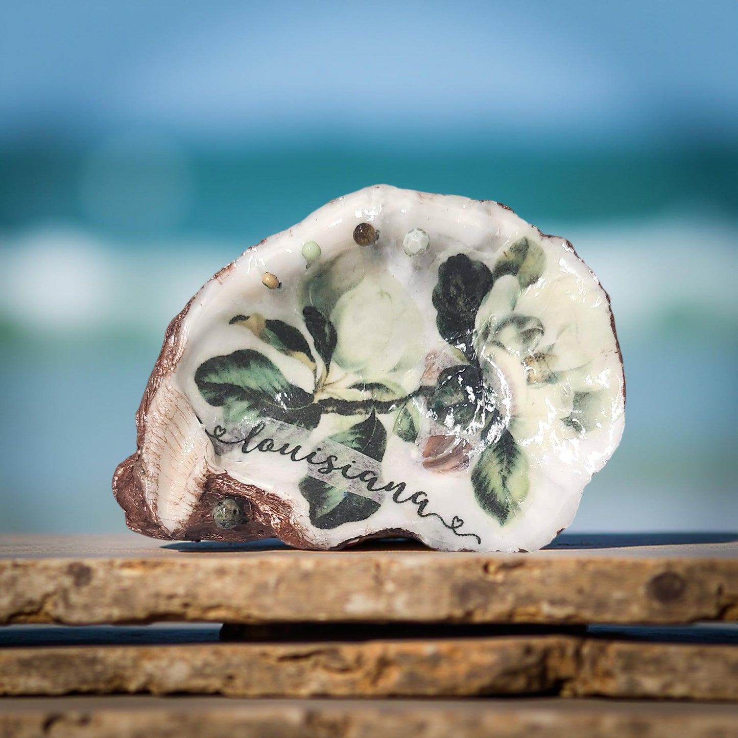 Decorative Louisiana Oyster Shell Art - Hand-crafted