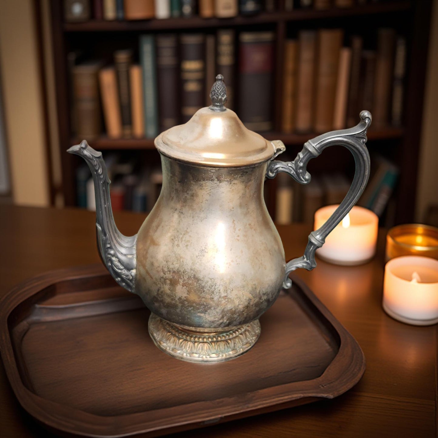 Vintage Silver or Ceramic Tea Pot