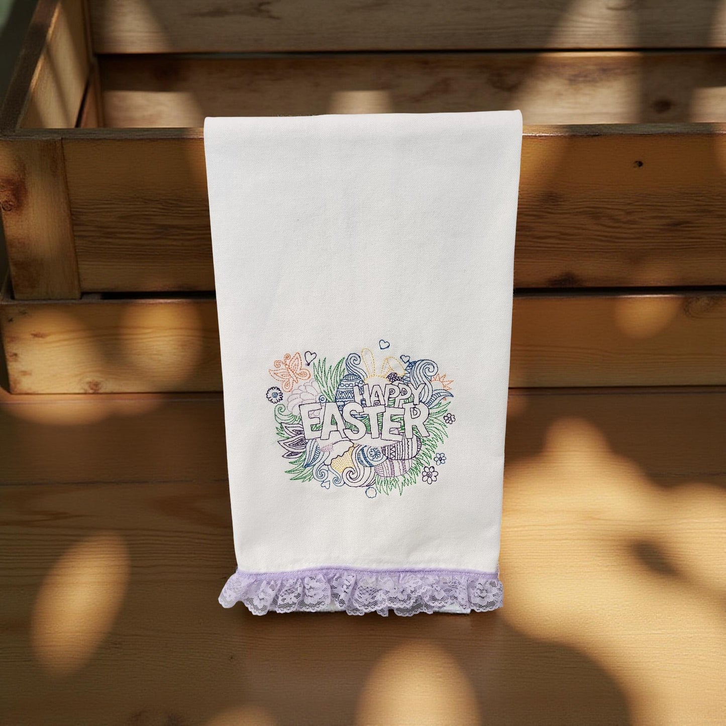 Hand-Crafted Embroidered Decorative Easter Hand Towels