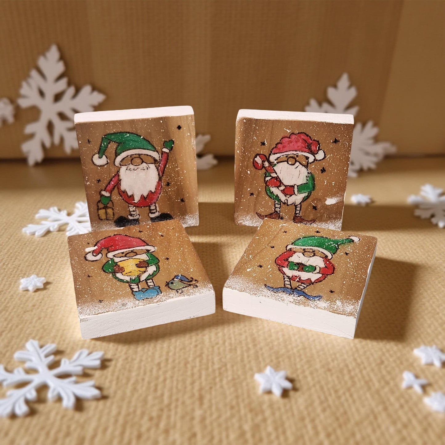 Hand-Crafted Wood-Burned Coaster Sets