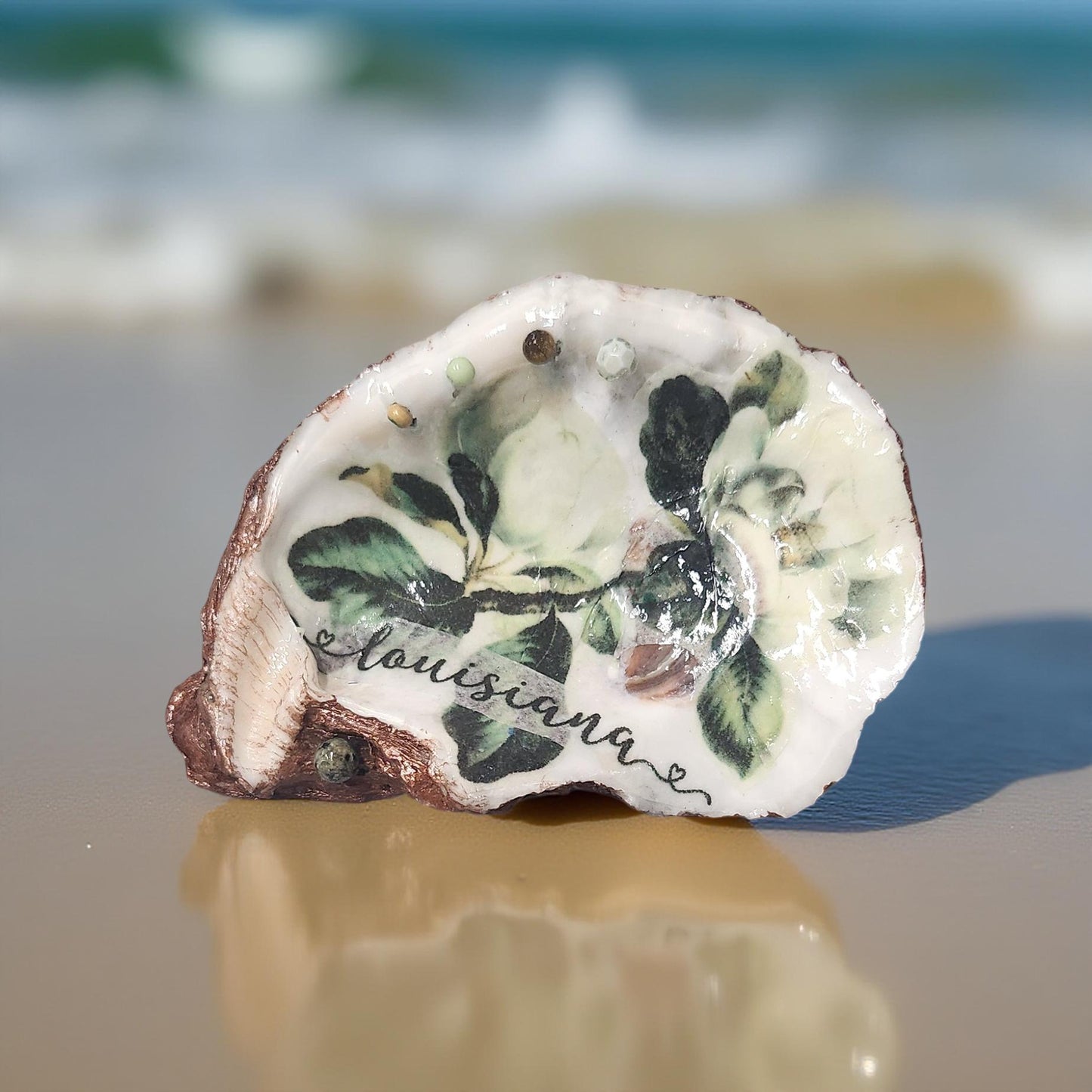 Decorative Louisiana Oyster Shell Art - Hand-crafted