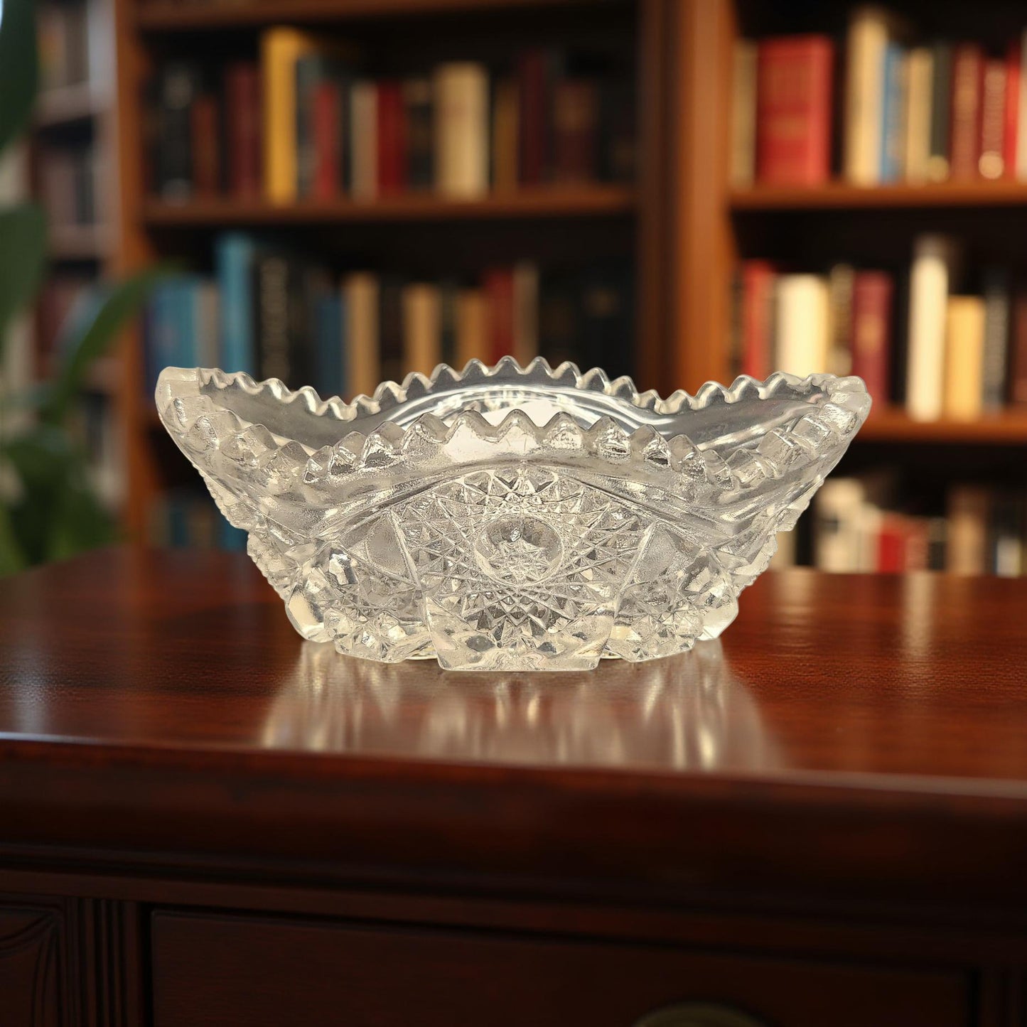 Vintage Sawtooth Edge Imperial Glass Relish Dish - Elegant Table Decor