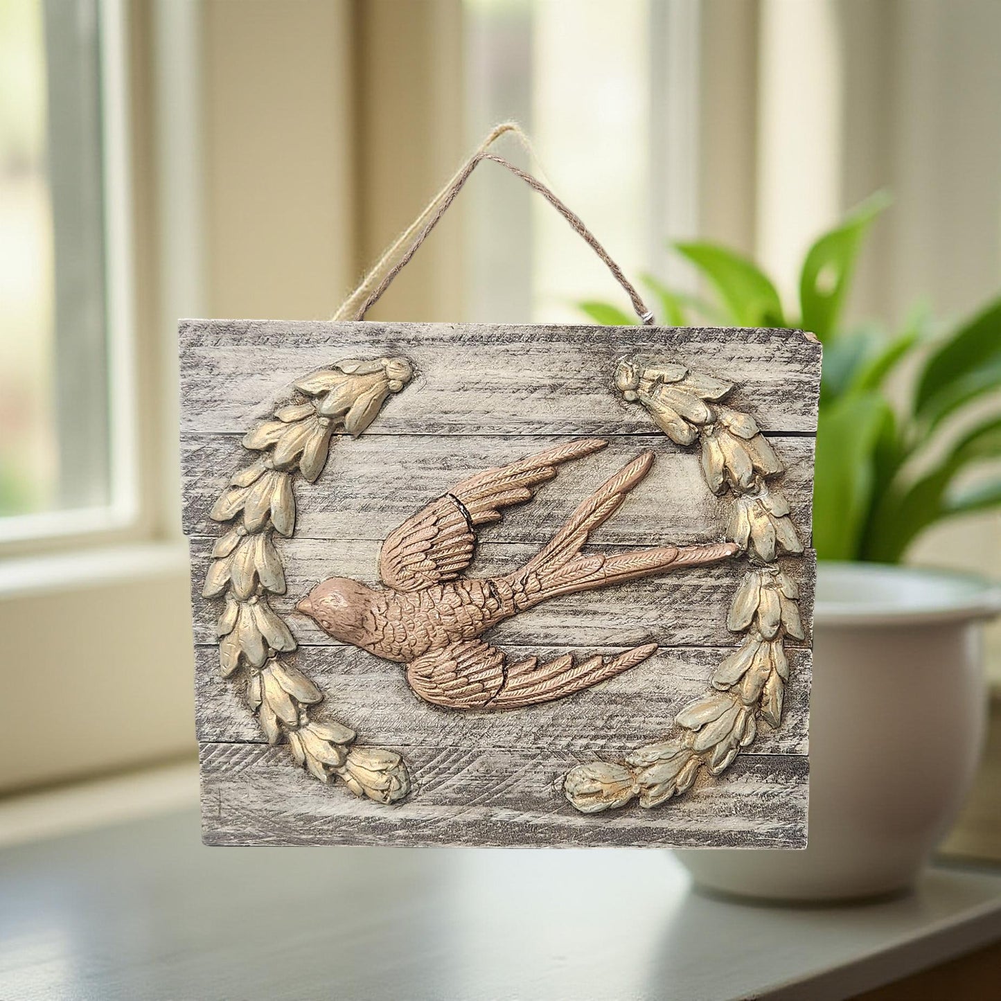 Rustic Sparrow Wall Art - Hand-crafted Design