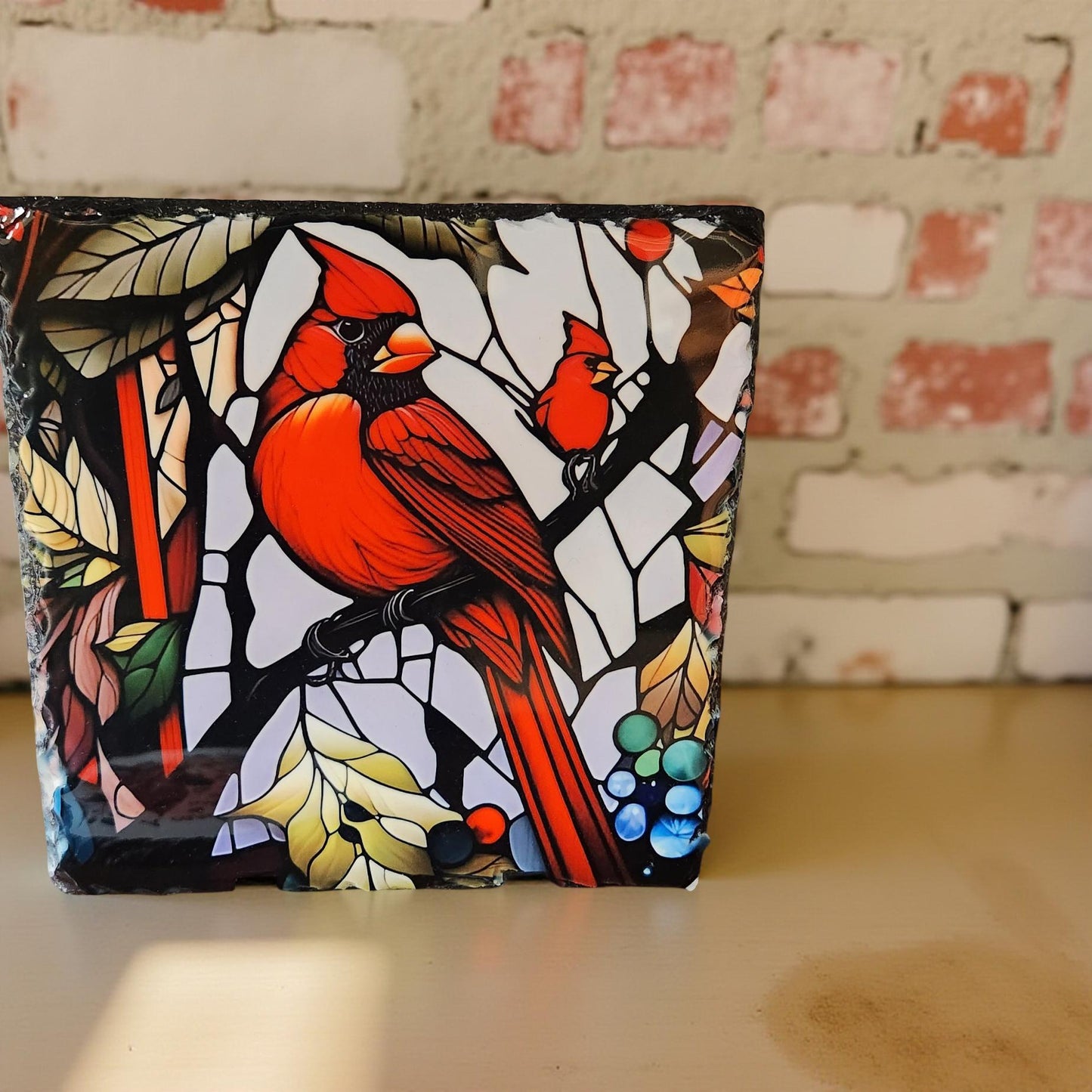 Stained Glass Decorative Slate - Beautiful Memorial Sign