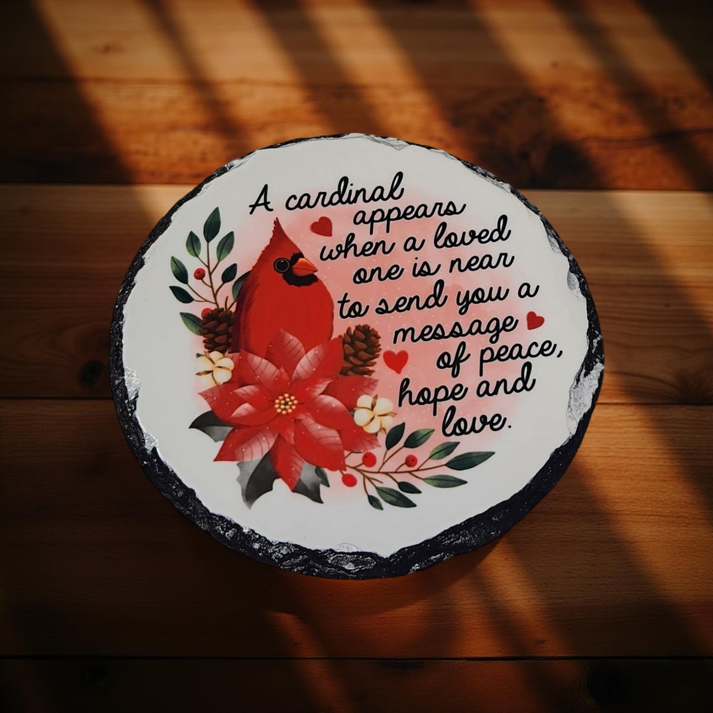 "Cardinals Appear" Decorative Slate - Beautiful Memorial Sign