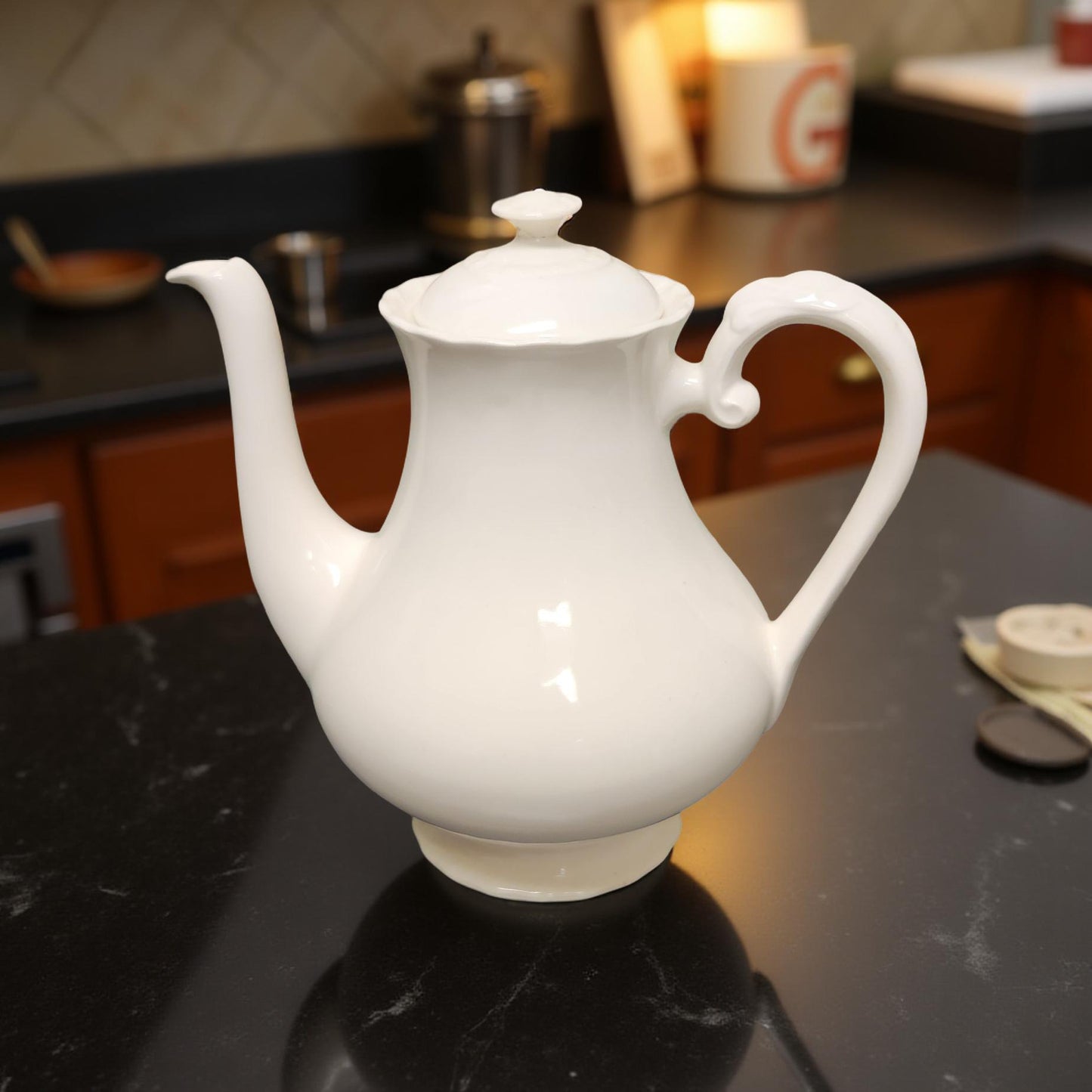 Vintage Silver or Ceramic Tea Pot