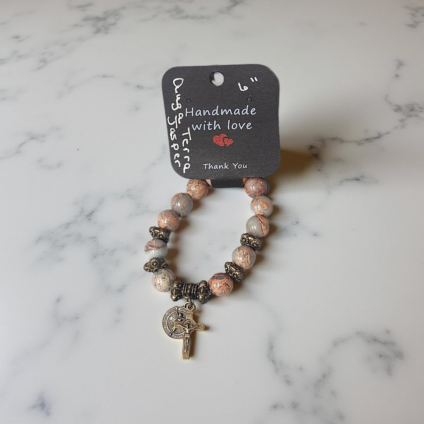 Unique Auga Terra Jasper Bracelet - Handmade Jewelry