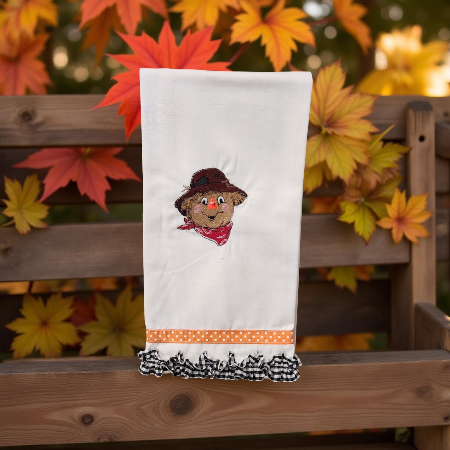Hand-Crafted Embroidered Halloween Hand Towels