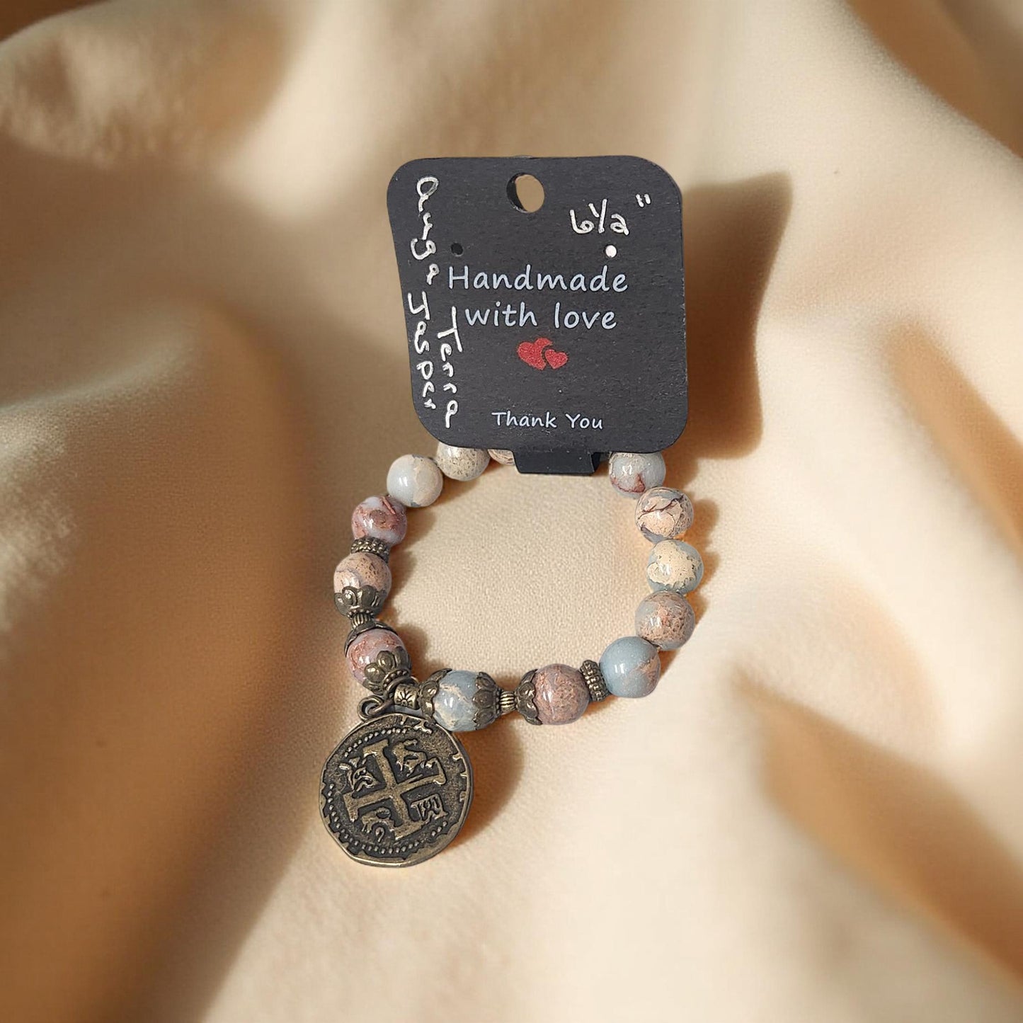 Unique Auga Terra Jasper Bracelet - Handmade Jewelry