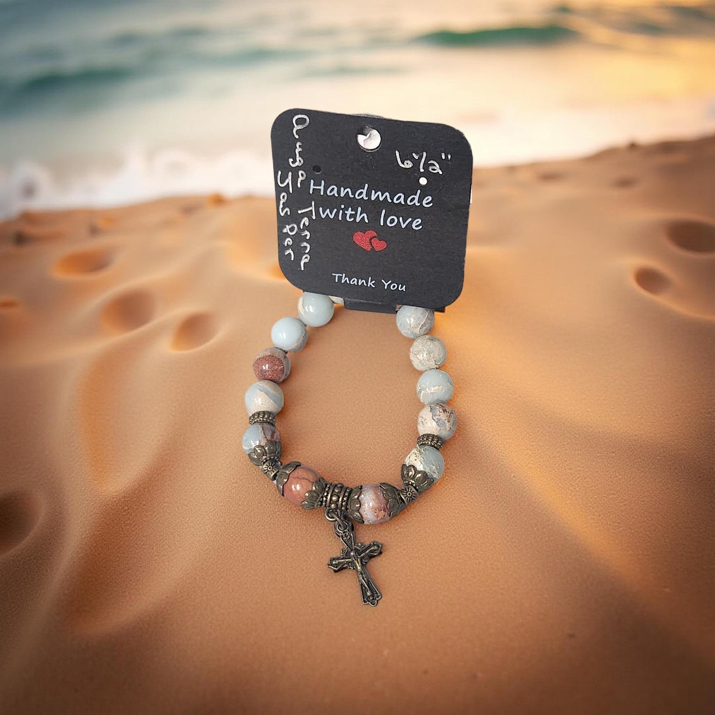 Unique Auga Terra Jasper Bracelet - Handmade Jewelry