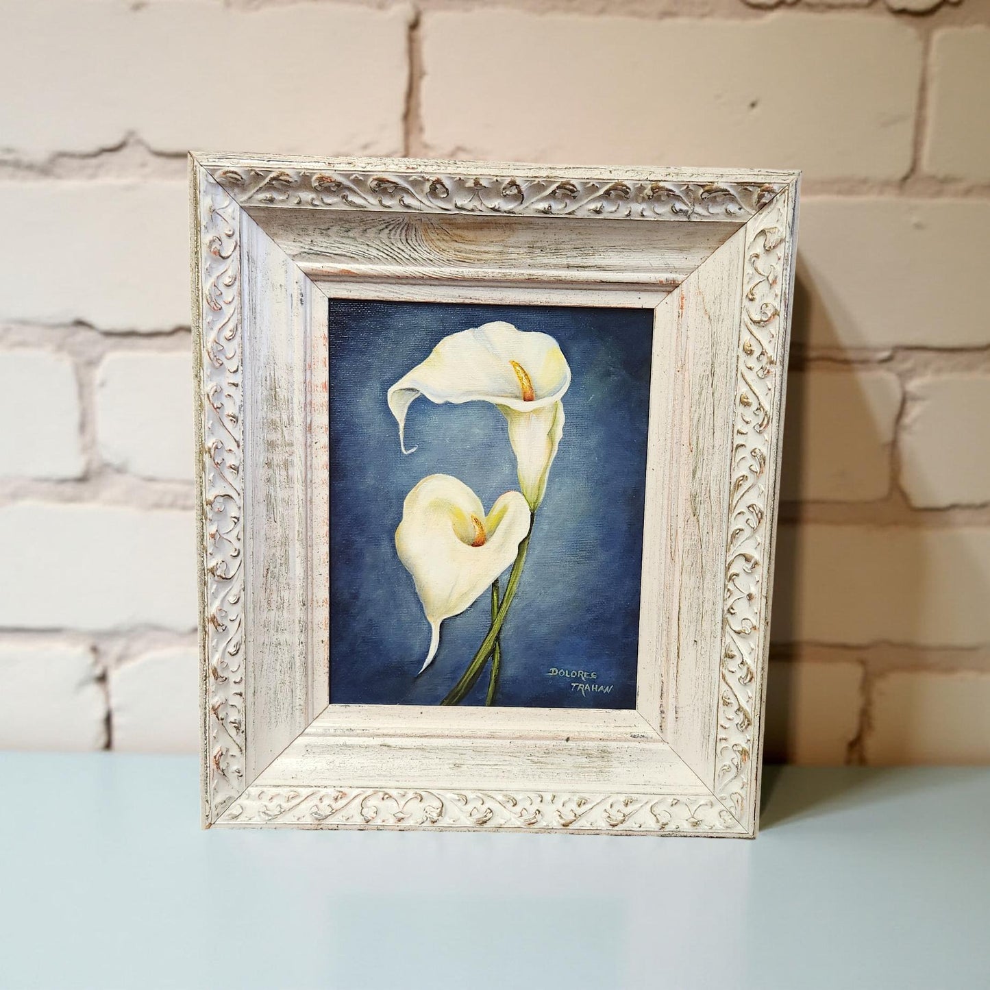 Hand-Painted Lilies by Delores Trahan | Wall Art Decor | Oil Painting