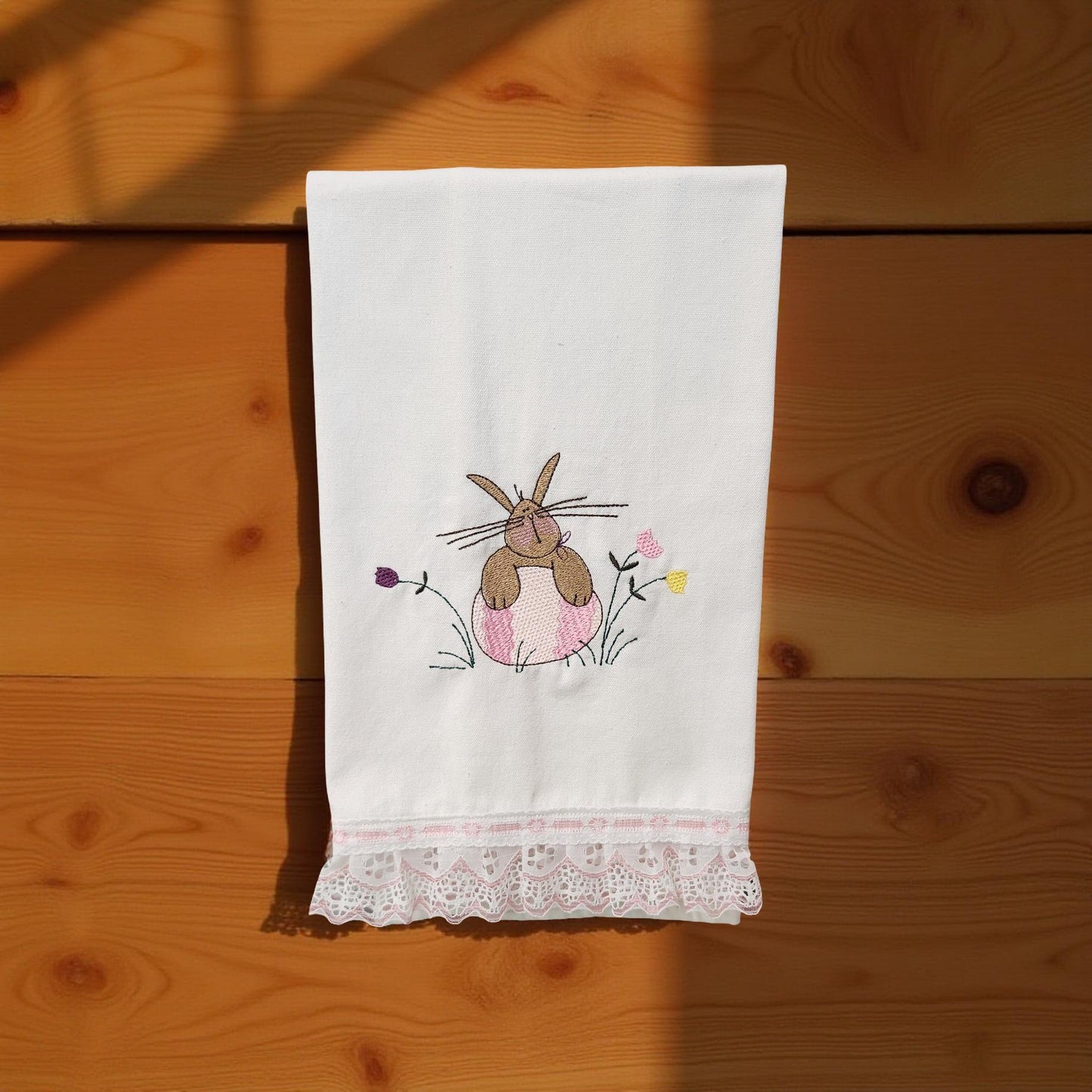 Hand-Crafted Embroidered Decorative Easter Hand Towels