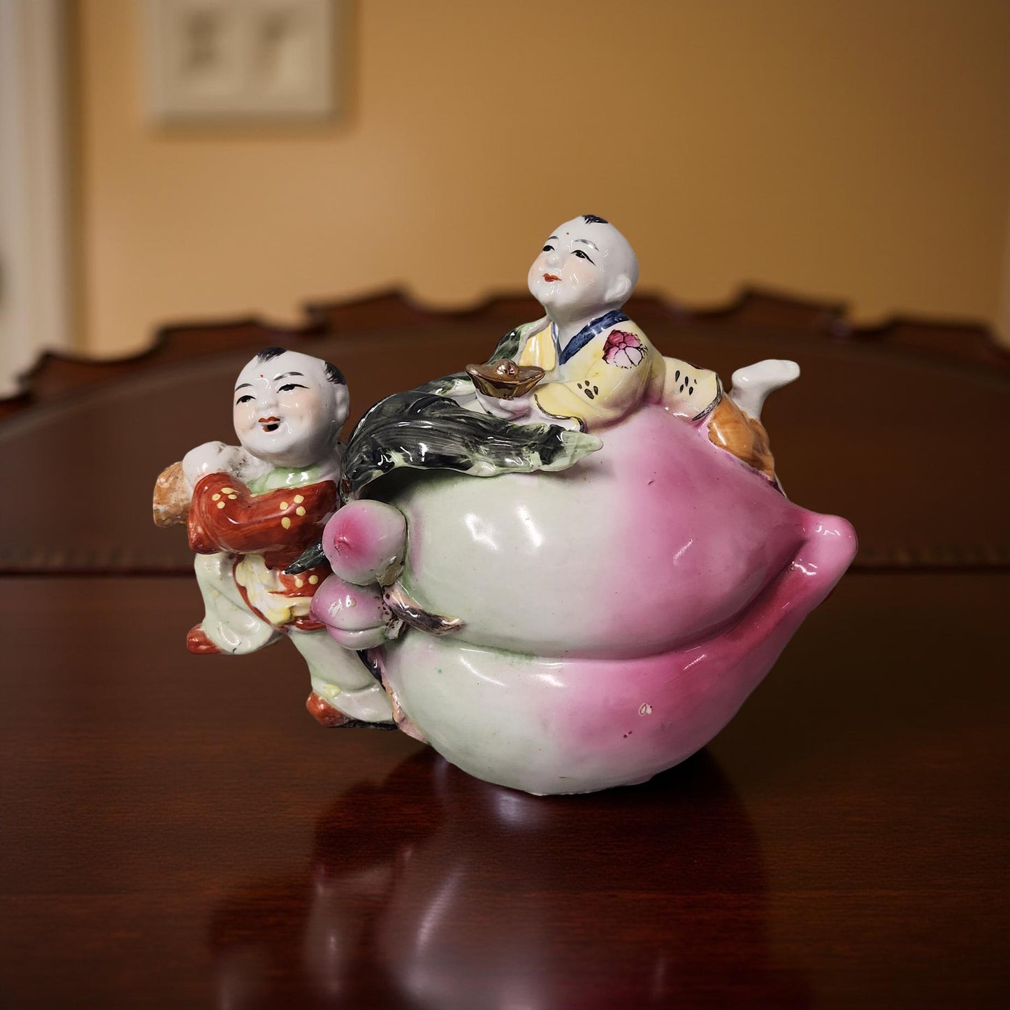 Chinese Porcelain Children with Longevity Peach - Happy Buddha
