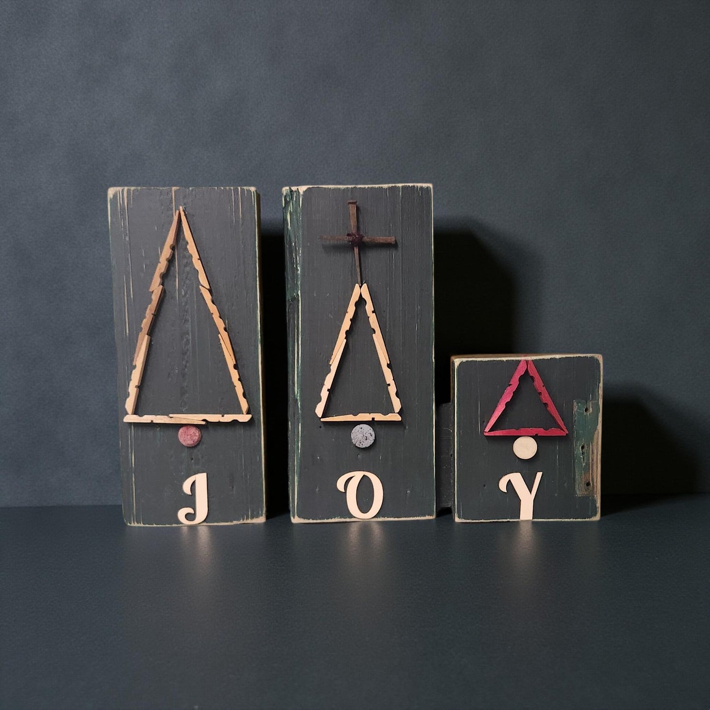 Handcrafted “Joy” Wooden Board Set