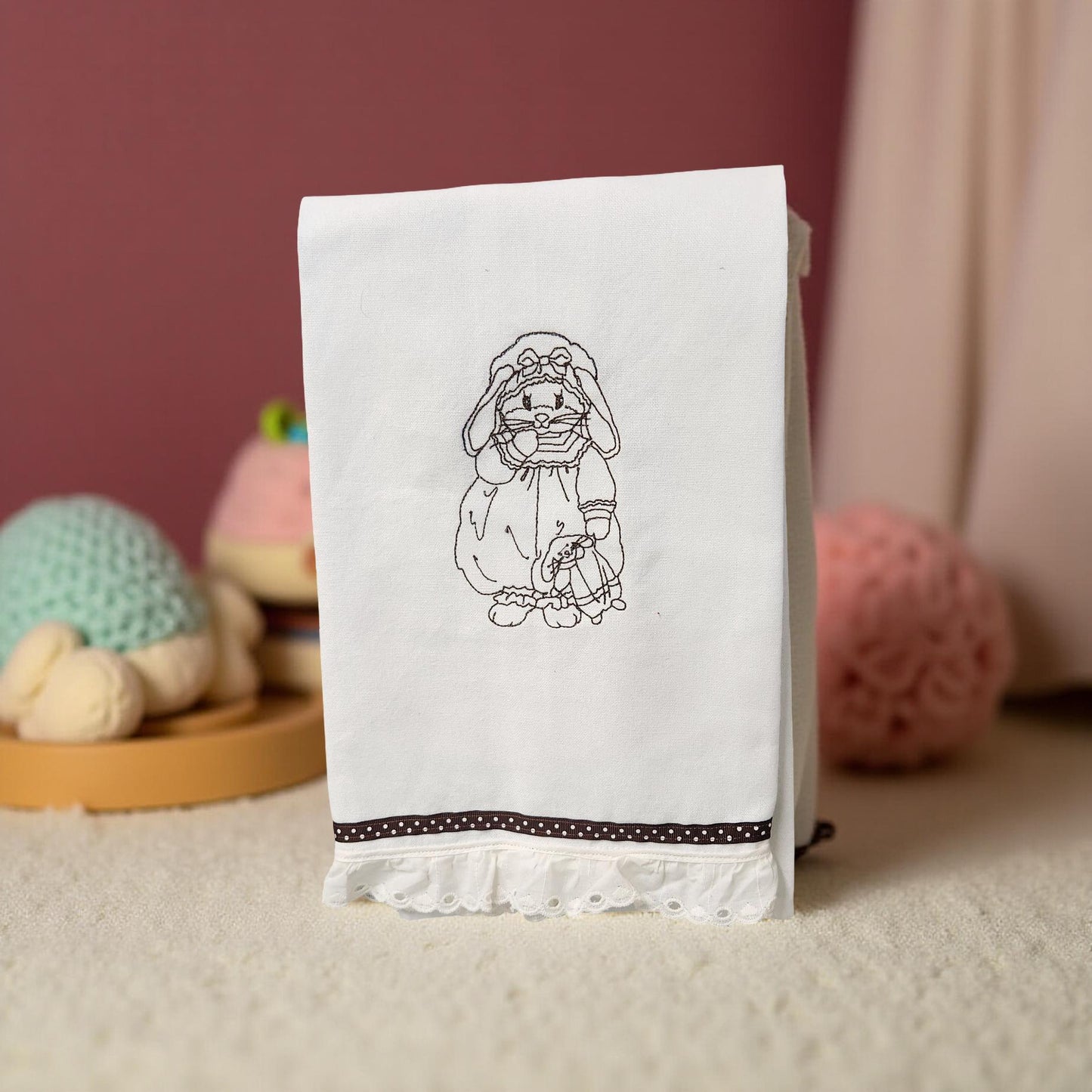 Hand-Crafted Embroidered Decorative Easter Hand Towels