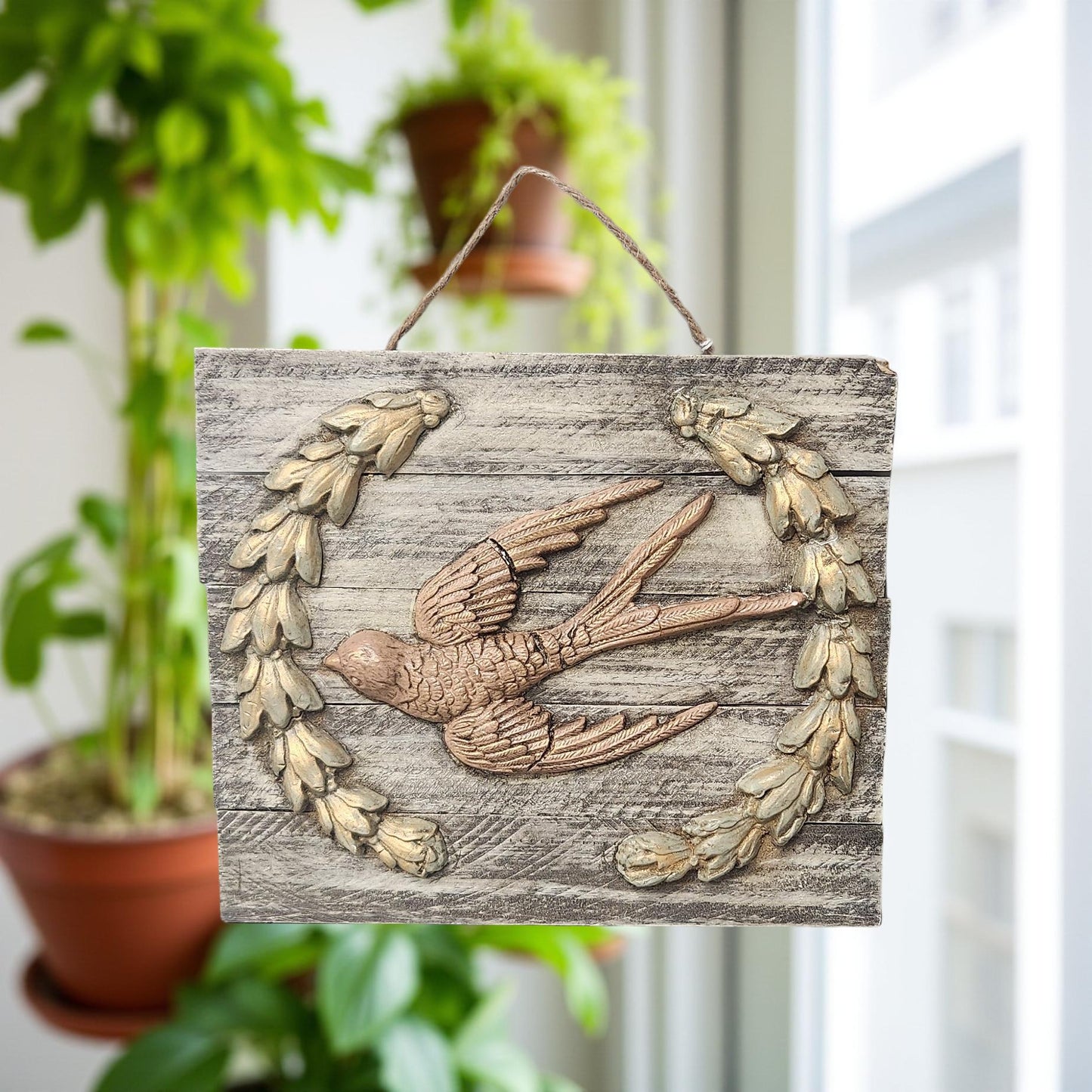 Rustic Sparrow Wall Art - Hand-crafted Design