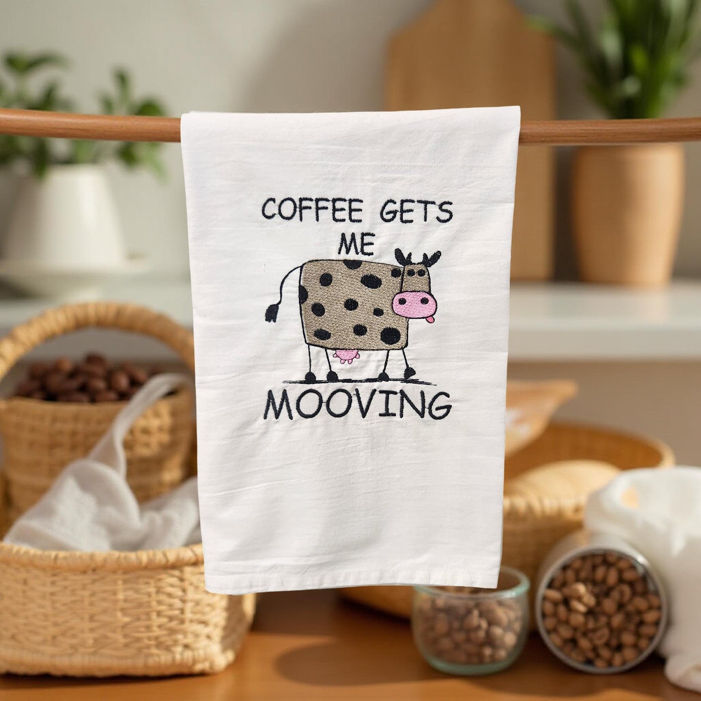 Hand-Crafted Embroidered Hand Towels – Camping, Coffee, Music & More