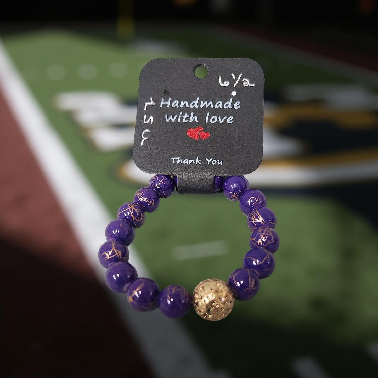 Handmade LSU Fan Bracelet - Football Accessories
