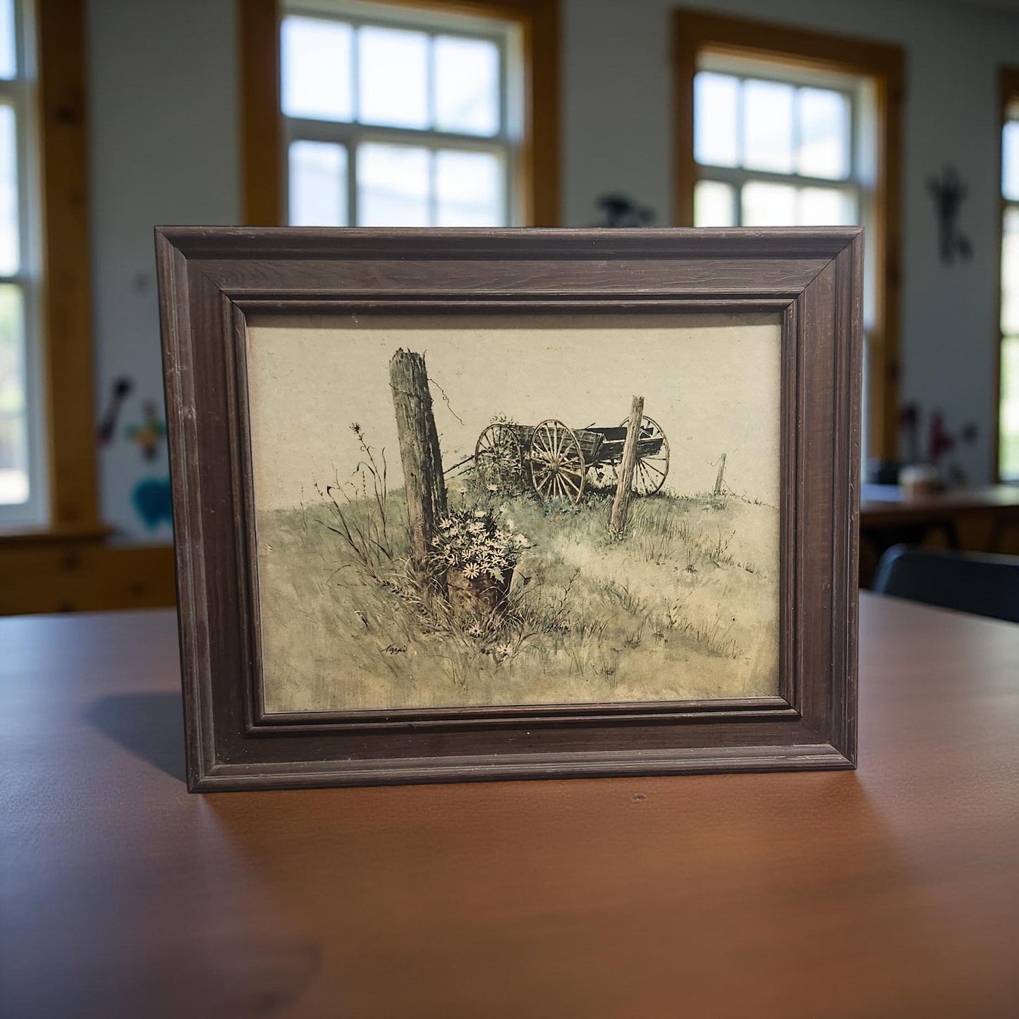 Vintage Lithograph Print of Peaceful American Countryside by Rudy Nappi