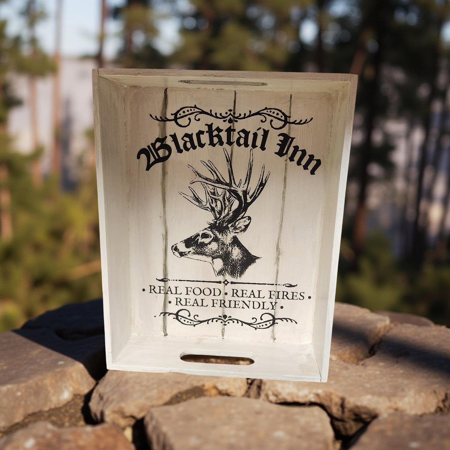 Rustic Decorative Blacktail Inn Tray